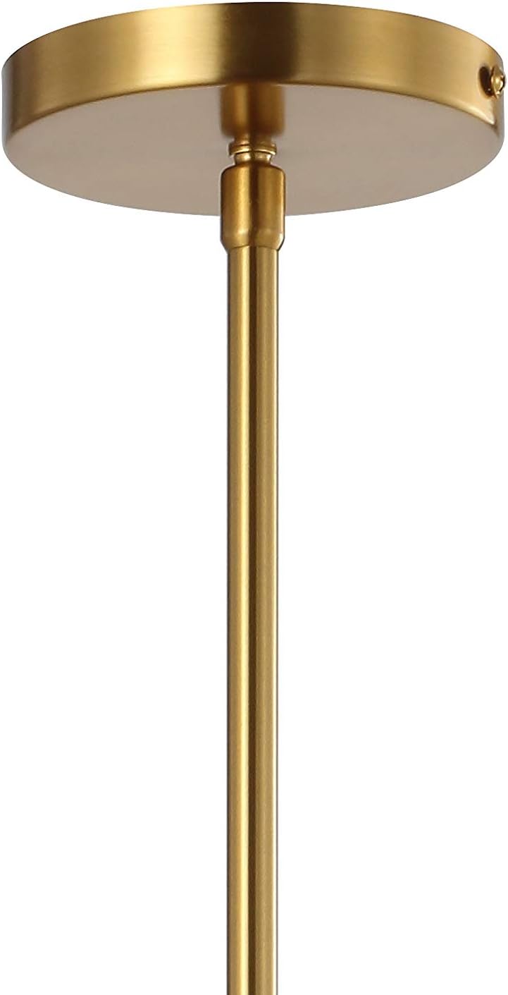 JONATHAN Y JYL9536A Homer 13" 1-Light Modern Industrial Iron LED Dome Pendant, Classic, Cottage, Farmhouse, Industrial, Rustic, Transitional, Office, Living Room, Kitchen, Foyer, Black/Brass Gold