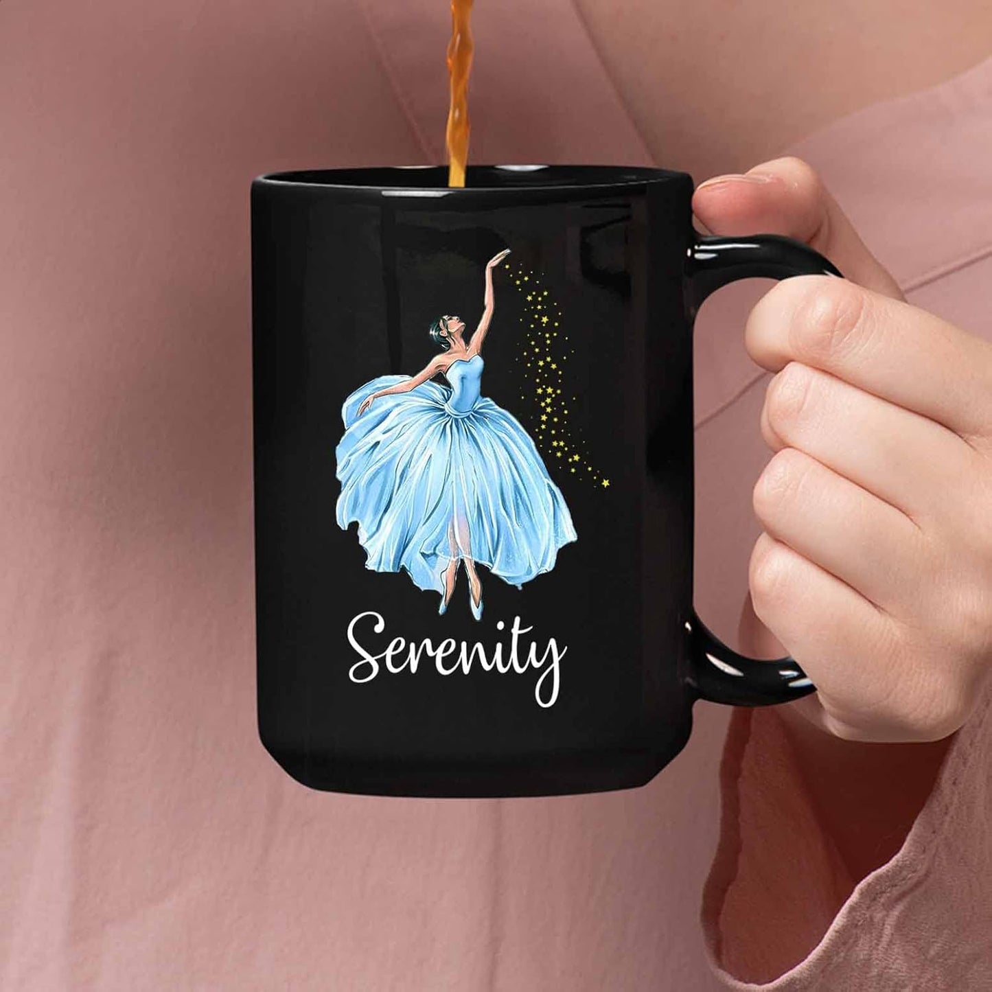 Personalized Ballet Coffee Mug Gift, Customized Black Ceramic Mug 11-15 Oz For Ballet Lovers, Dancing Teacher Team
