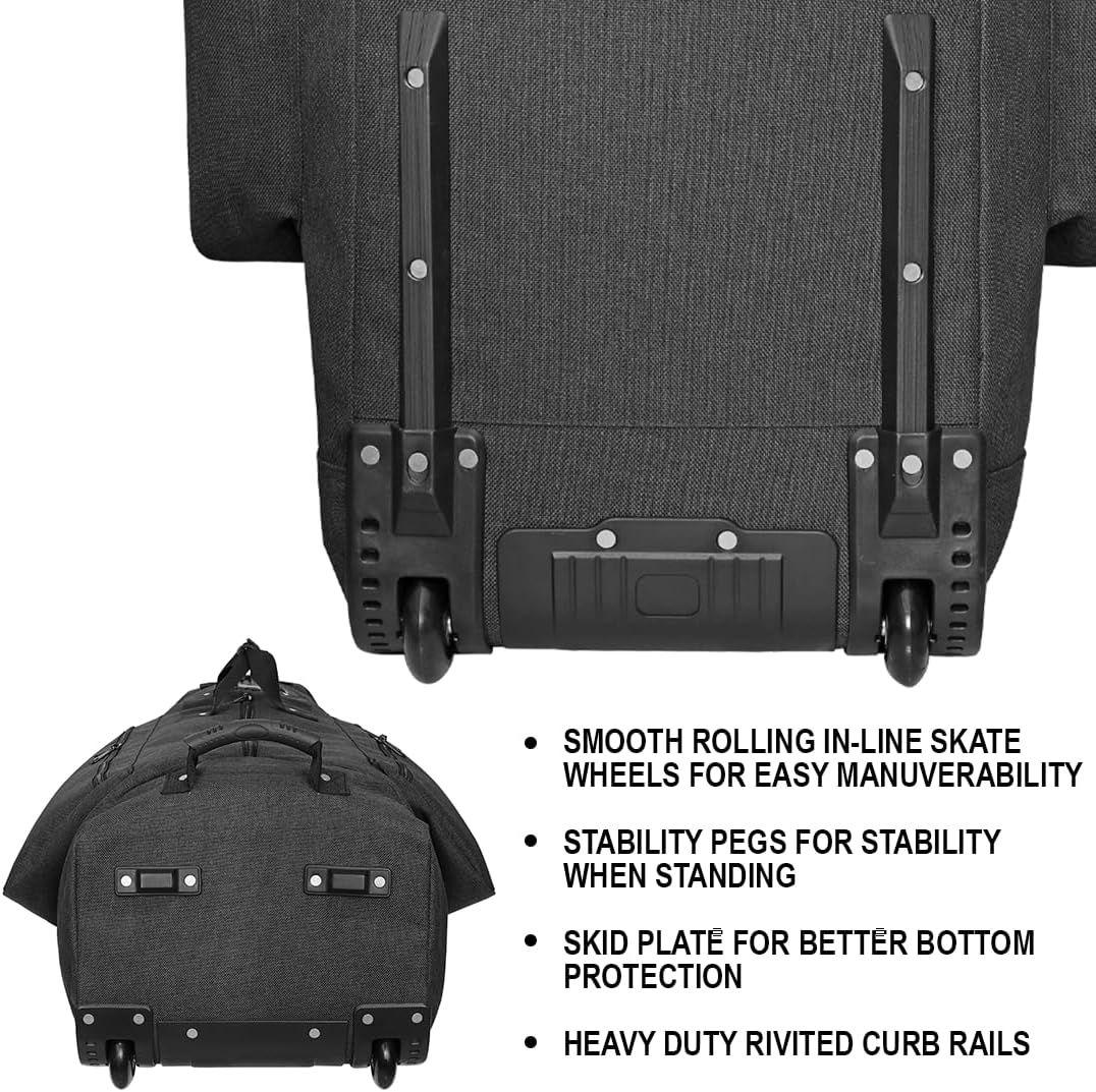 CaddyDaddy Constrictor Soft-Sided Golf Travel Bag Cover with Thick Dense Foam Padded Top 1 Year Full Travel Bag Replacement Coverage | Wheels & Lockable Zippers Case for Transporting Clubs on Airlines