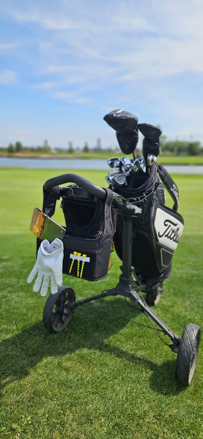 BirdeBag by BirdePlay - Golf Organizer for Push Cart with Accessories, Drink Holder