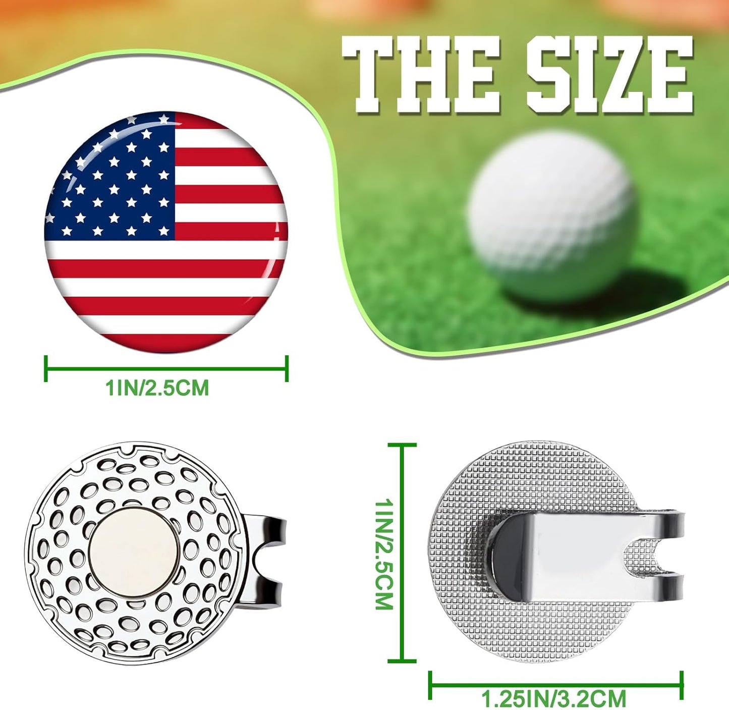 Custom Golf Ball Marker Hat Clip Personalized Magnetic Golf Ball Markers Customized with Photo Logo Text Name Gifts for Men Women Golfers