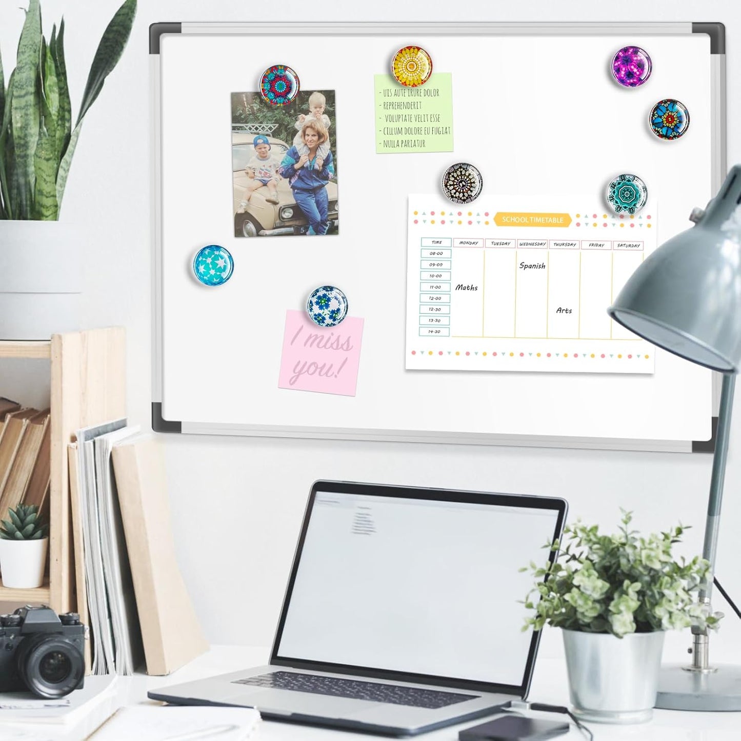 FINDMAG 12 Pcs Glass Fridge Magnets, Cute Fridge Magnet Sticker, Strong Refrigerator Magnets Heavy Duty, Small Magnets for Whiteboard, Classroom, Kitchen, Office, Home and Cabinet