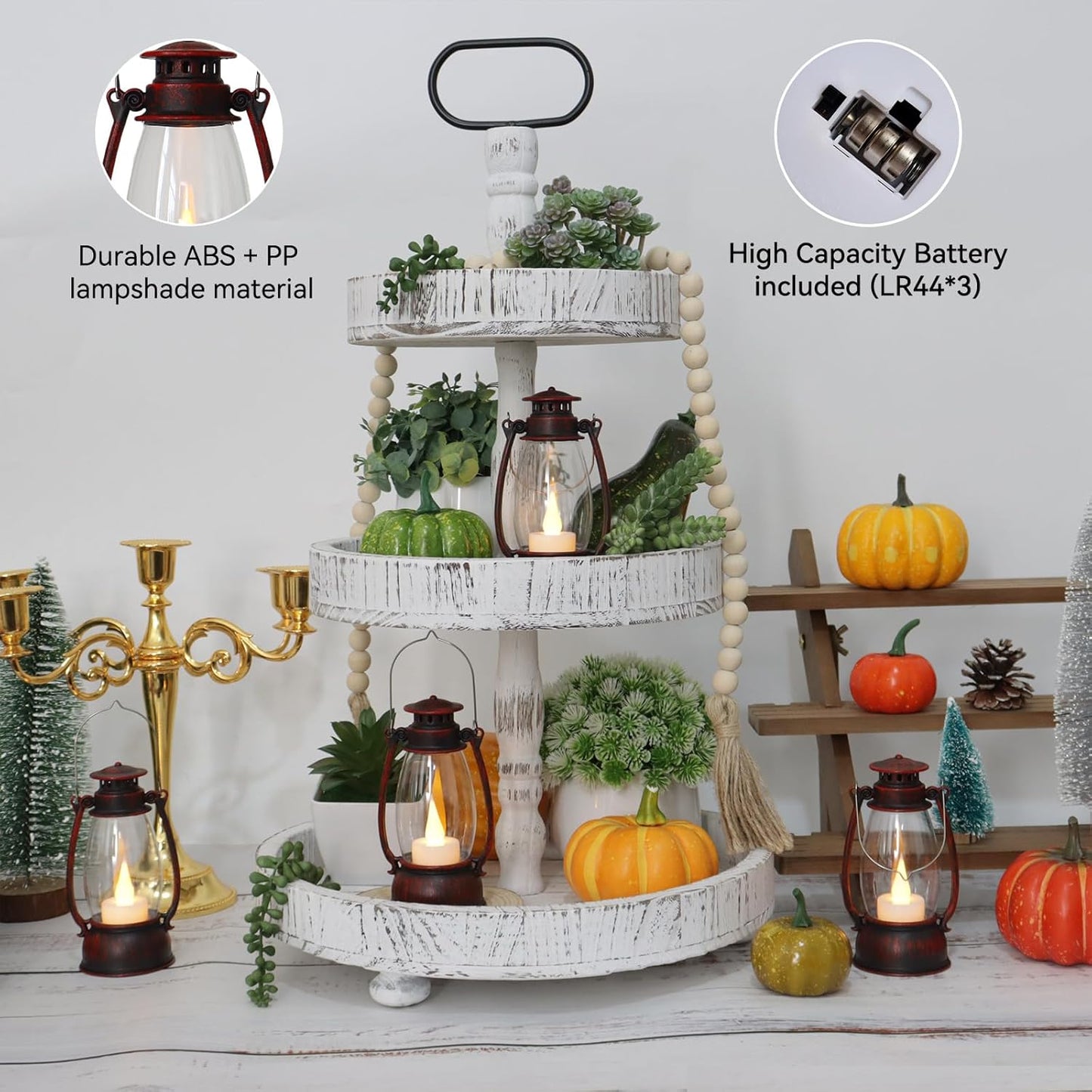 12Pcs Hand-Brushed Red Mini Lanterns for Vintage Christmas Table Decorations – 6Inch Small Candle Lanterns for Western Cowboy Camping Halloween Weddings Party Centerpiece & Hanging Ornaments