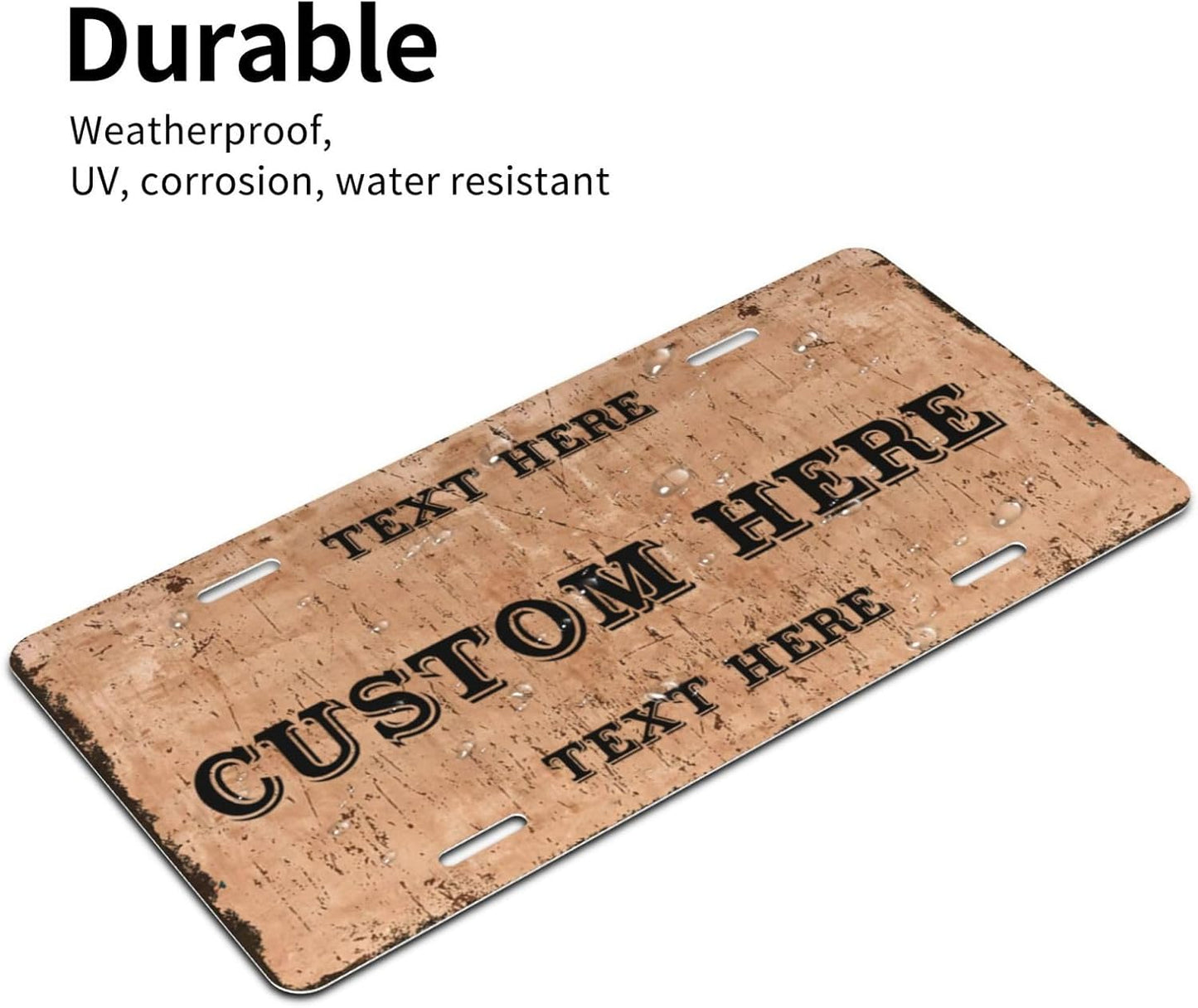 Custom Personalized Text Image Photo Design Customized Tag Aluminum License Plates for Front of Car 6x12 Inch-3