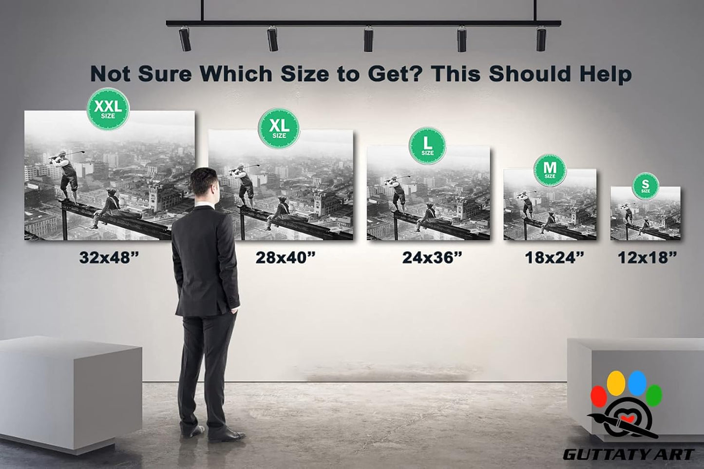 GUTTATY Golf Wall Art, Vintage Golf Pictures Posters Canvas Print Wall Decor for Golfer's Man Cave Home Ofice Ready to Hang (28x40 Inches)