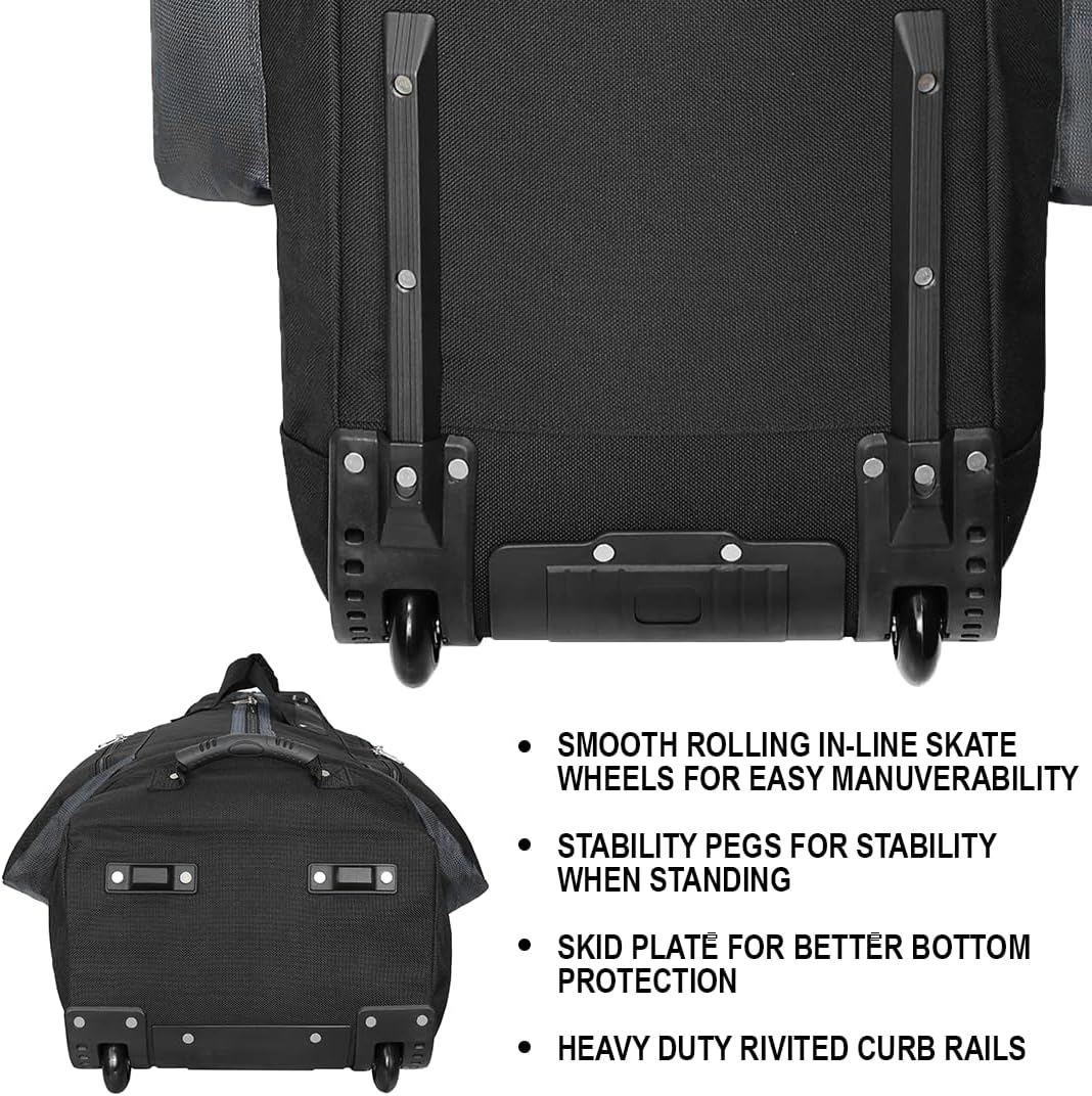 CaddyDaddy Constrictor Soft-Sided Golf Travel Bag Cover with Thick Dense Foam Padded Top 1 Year Full Travel Bag Replacement Coverage | Wheels & Lockable Zippers Case for Transporting Clubs on Airlines