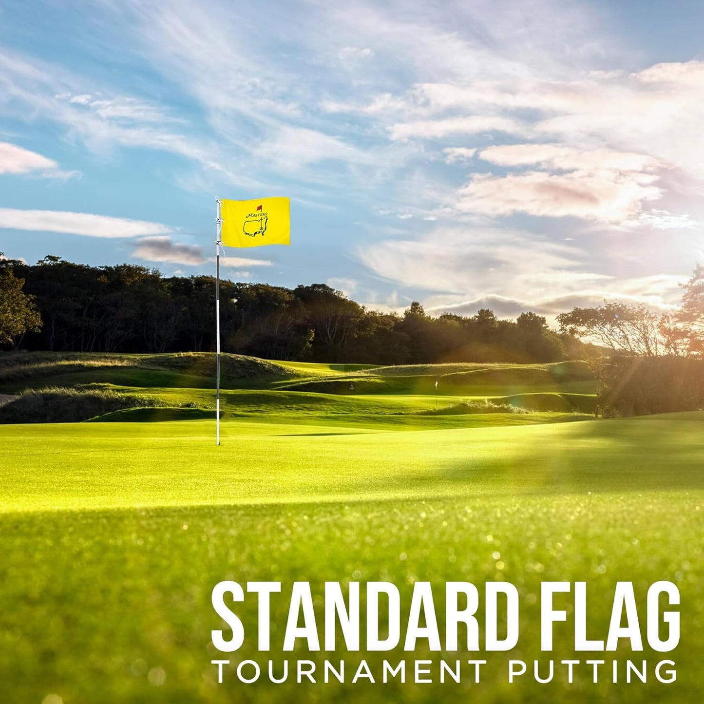 Golf Flag with Grommets, Double-Side Printed Augusta National Flag, 420D Nylon Golf Pin Flags, Putting Green Flags for Golf Course Driving Range Collection, 14" H x 20" L, Yellow
