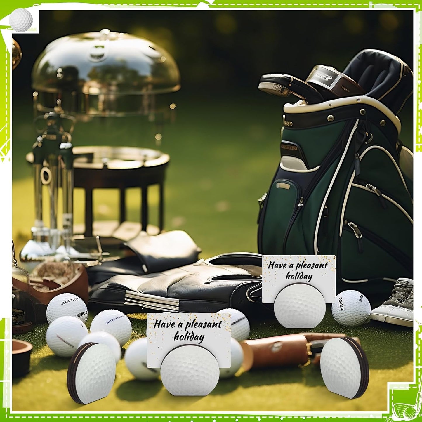 24 Pcs Golf Base Centerpieces Place Card Holder Pictures Table Number Holder Photo Memo Clip Stand for Golf Masters Themed Party Favors Decorations Office Menu Decor