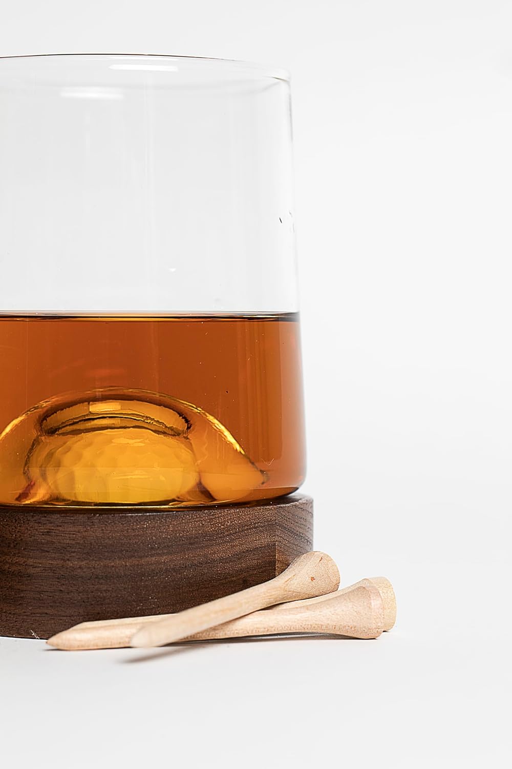 Personalized golf ball coaster and whiskey glasses and whiskey glasses: Golf accessories for men and women golfers; Cool holiday basket (1 Glass, Personalized)