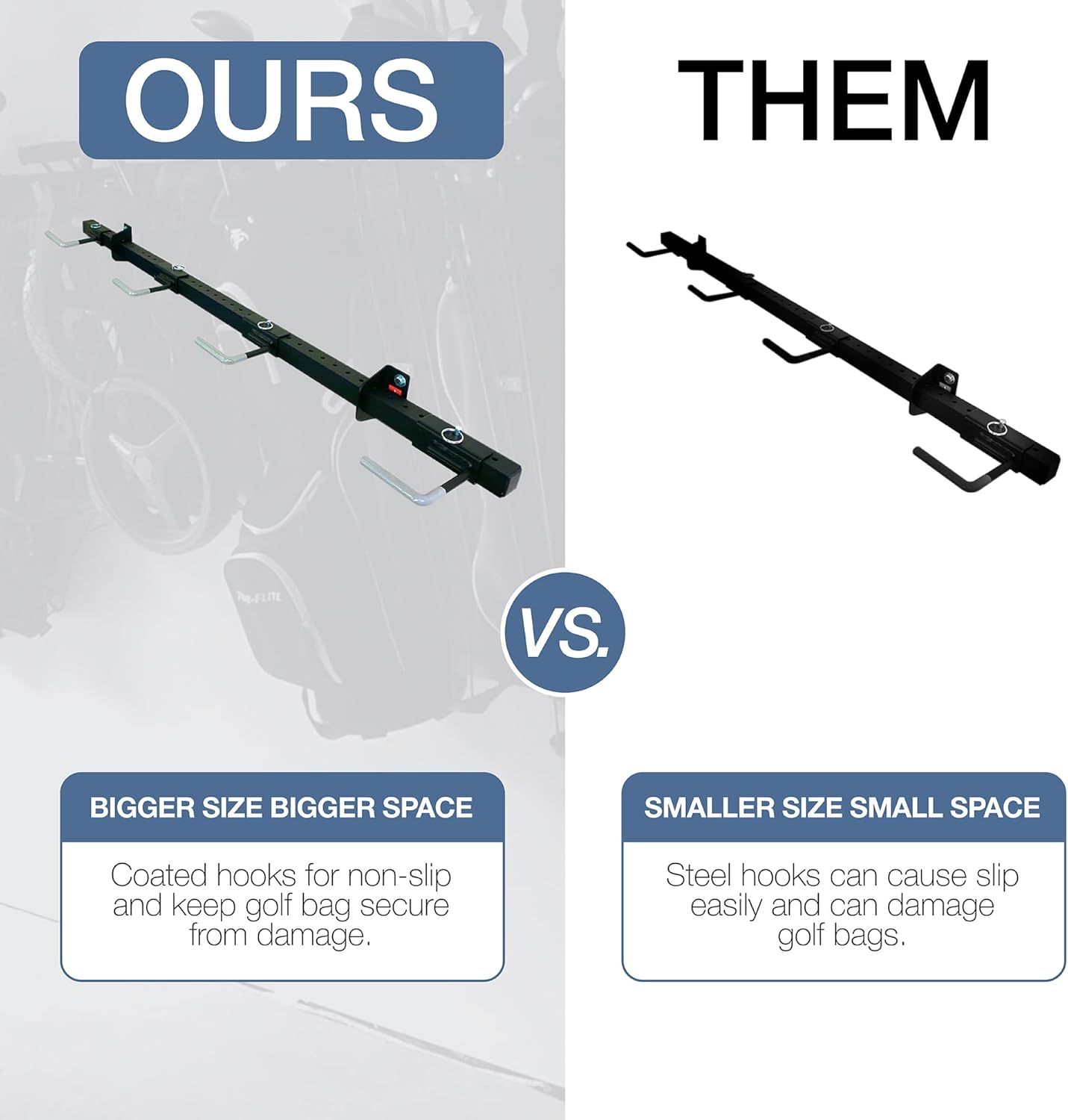 StoreYourBoard BLAT 4 Golf Bag Wall Mount | Home & Garage Storage Hooks | Golf Bag Holder | Heavy-Duty Wall Mount Organizer for Golf Bags & Accessories