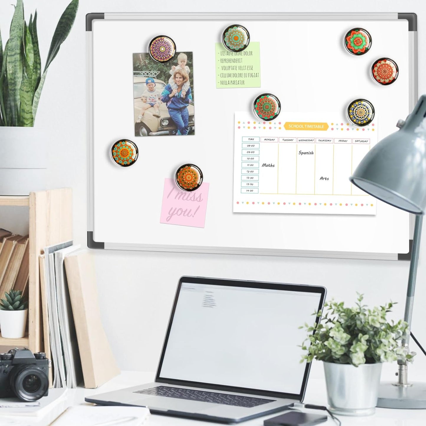 FINDMAG 12 Pcs Glass Fridge Magnets Sticker, Cute Refrigerator Magnet, Small Whiteboard Magnets, Strong Fridge Magnets for Classroom, Kitchen, Office, Home and Cabinet