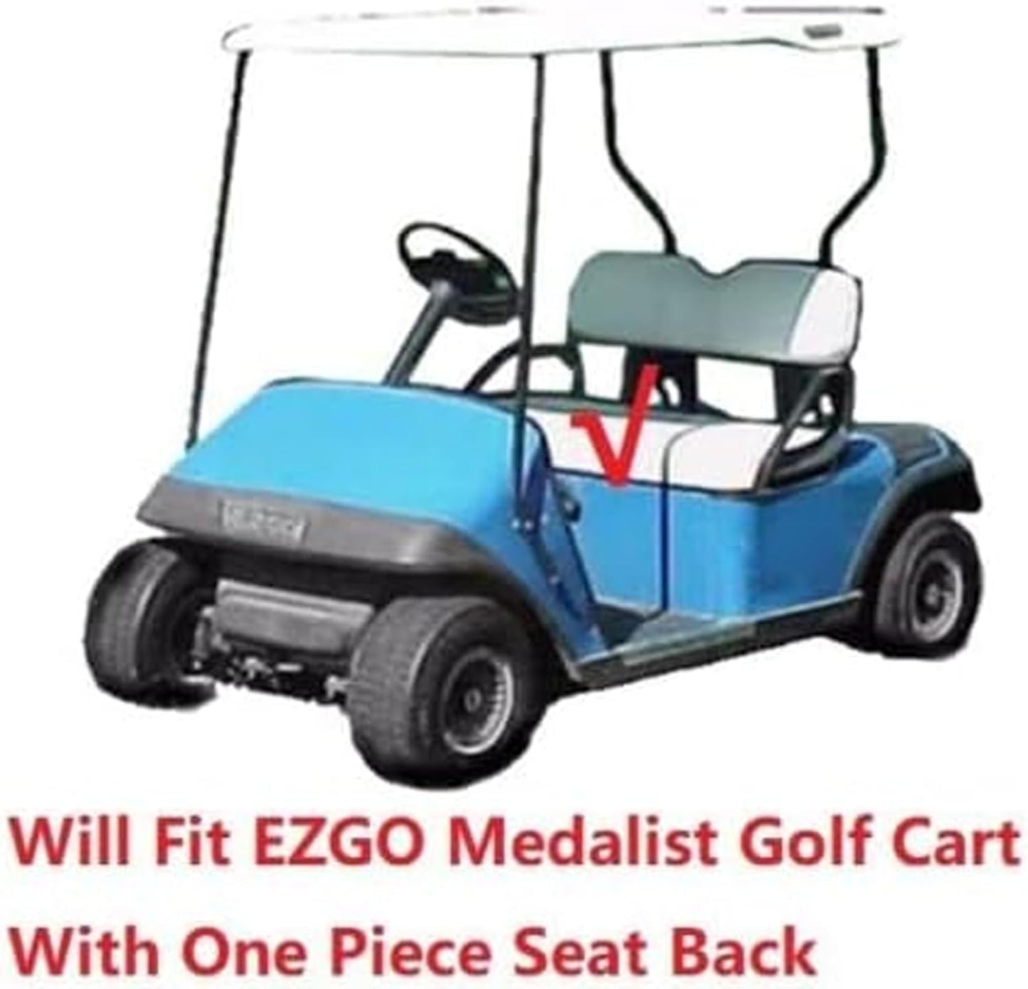 Huskey Parts Company Golf Cart Seat Cushion Set for Front Seat Lean Back & Bottom Charcoal Color for EZGO TXT 1994-2013, Golf Cart Front Seat Replacement with Mounting Hardware & hinges