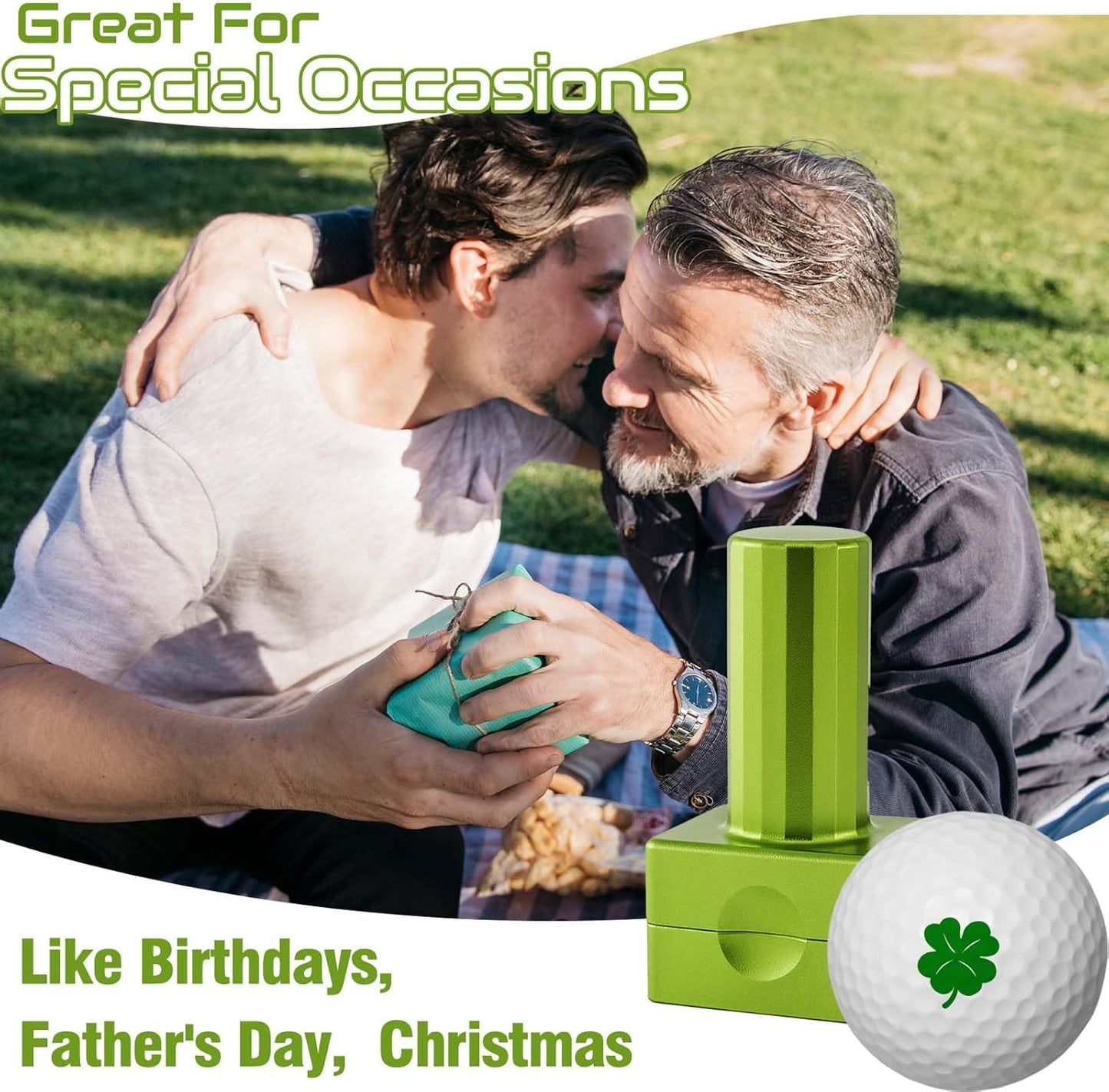 Lihome Golf Ball Stamp Personalized - Durable Waterproof Reusable Ink Stamper, Custom Golf Gift for Men, Dad, Retirement, Father's Day, Birthday & Christmas