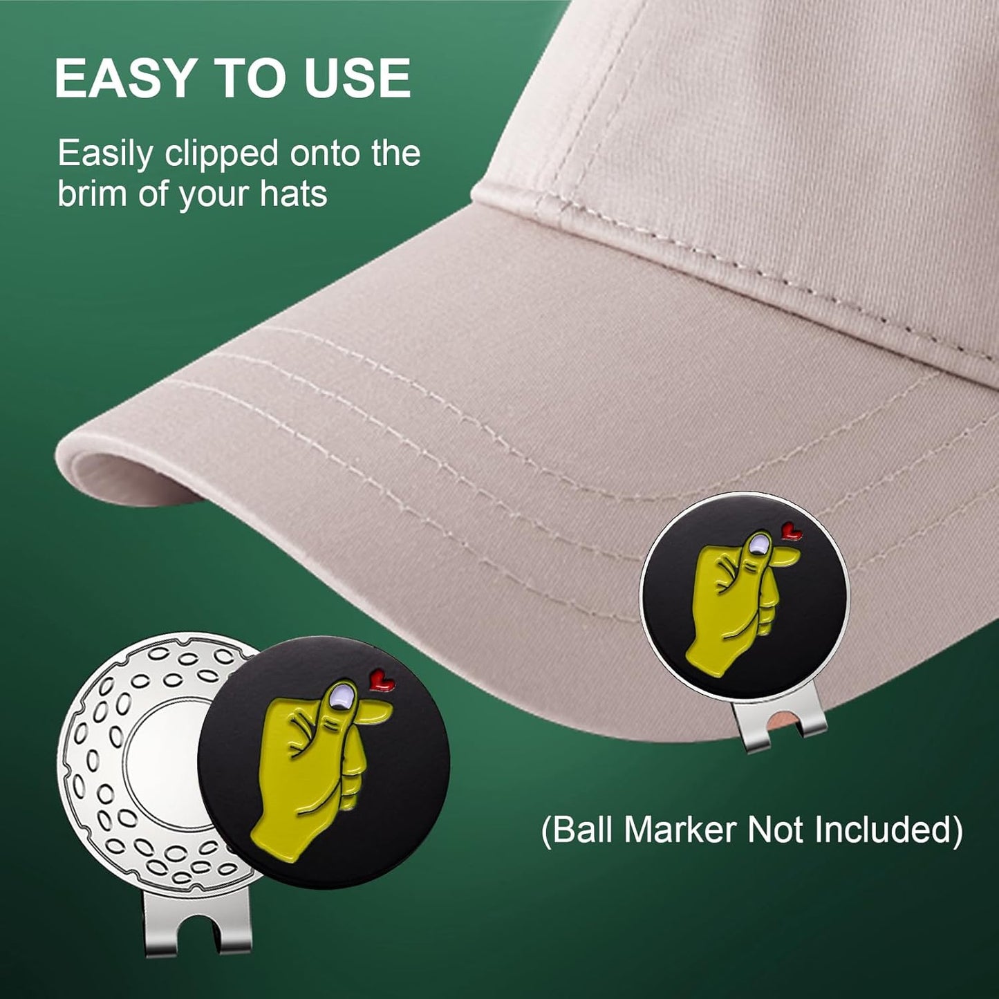 Magnetic Golf Ball Marker Hat Clip Golf Ball Marker Caps Holder Professional Golf Training Aids Accessories,6 Pieces (Golf Ball Marker Not Included)