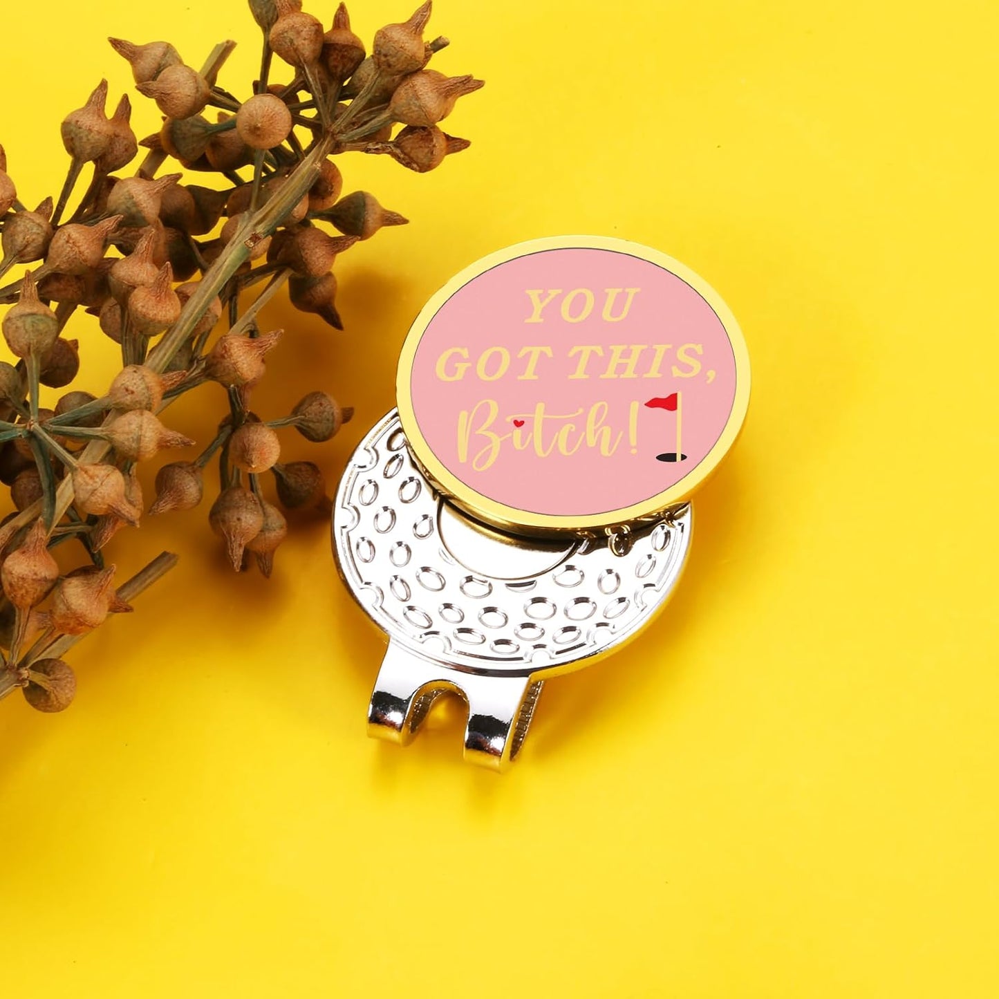 TI-EDC Funny Golf Women's Ball Marker Hat Clip, Golf Stocking Stuffer for Women, Womens Funny Golf Accessories, Funny Golf Ball Marker Accessories, Valentines Day Gifts for Girlfriend