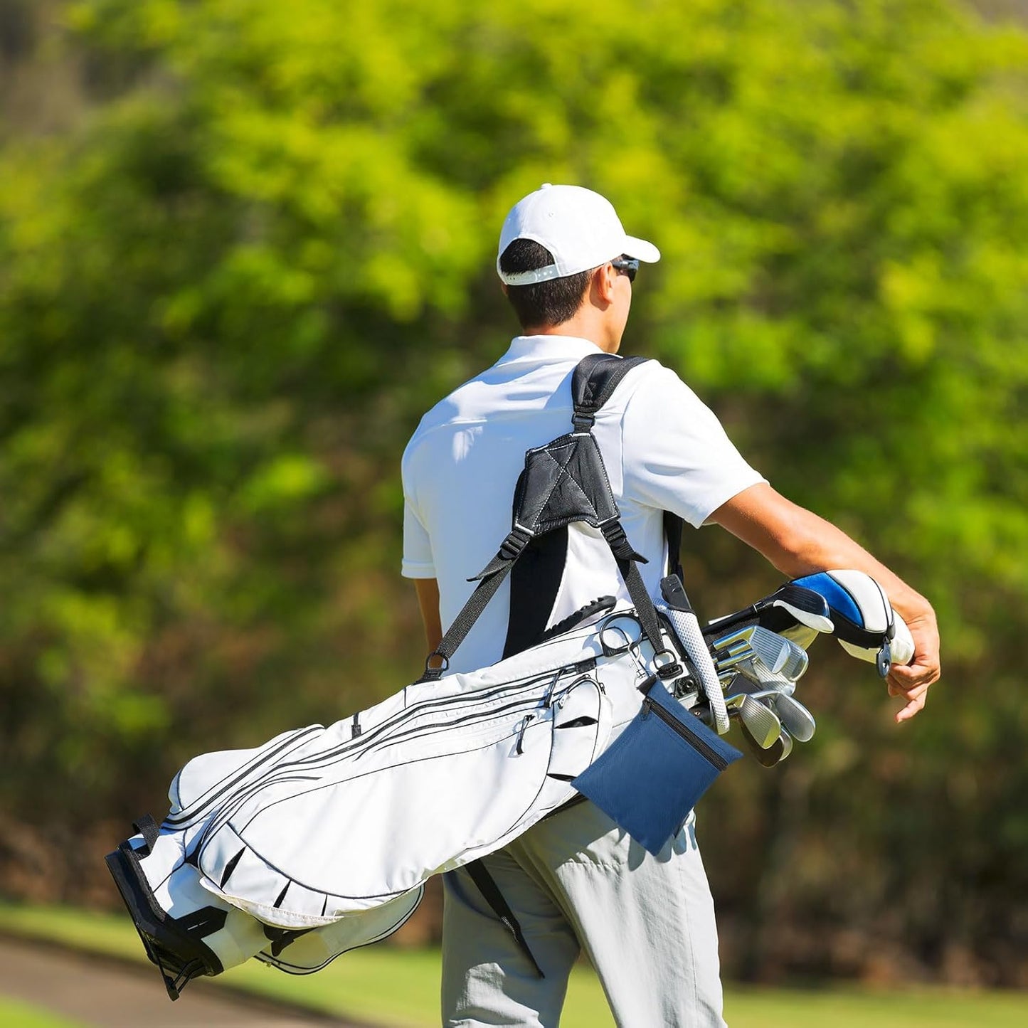 PATIKIL Golf Tee Pouch, Zipper Golf Ball Bag with Metal Lobster Claw Clip for Men Women Valuables Holder