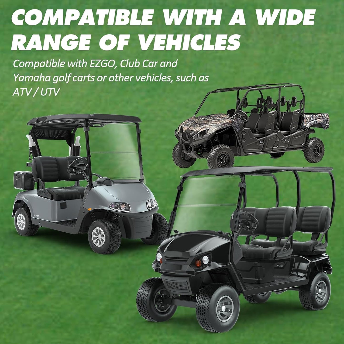 TonGass (2-Pack, 16.4 oz, Black & Green) Universal Fit Golf Cart Cup Holder Insert Drink Holder Compatible with EZGO Yamaha Club Car, Portable Propane Heater Golf Cart Accessories