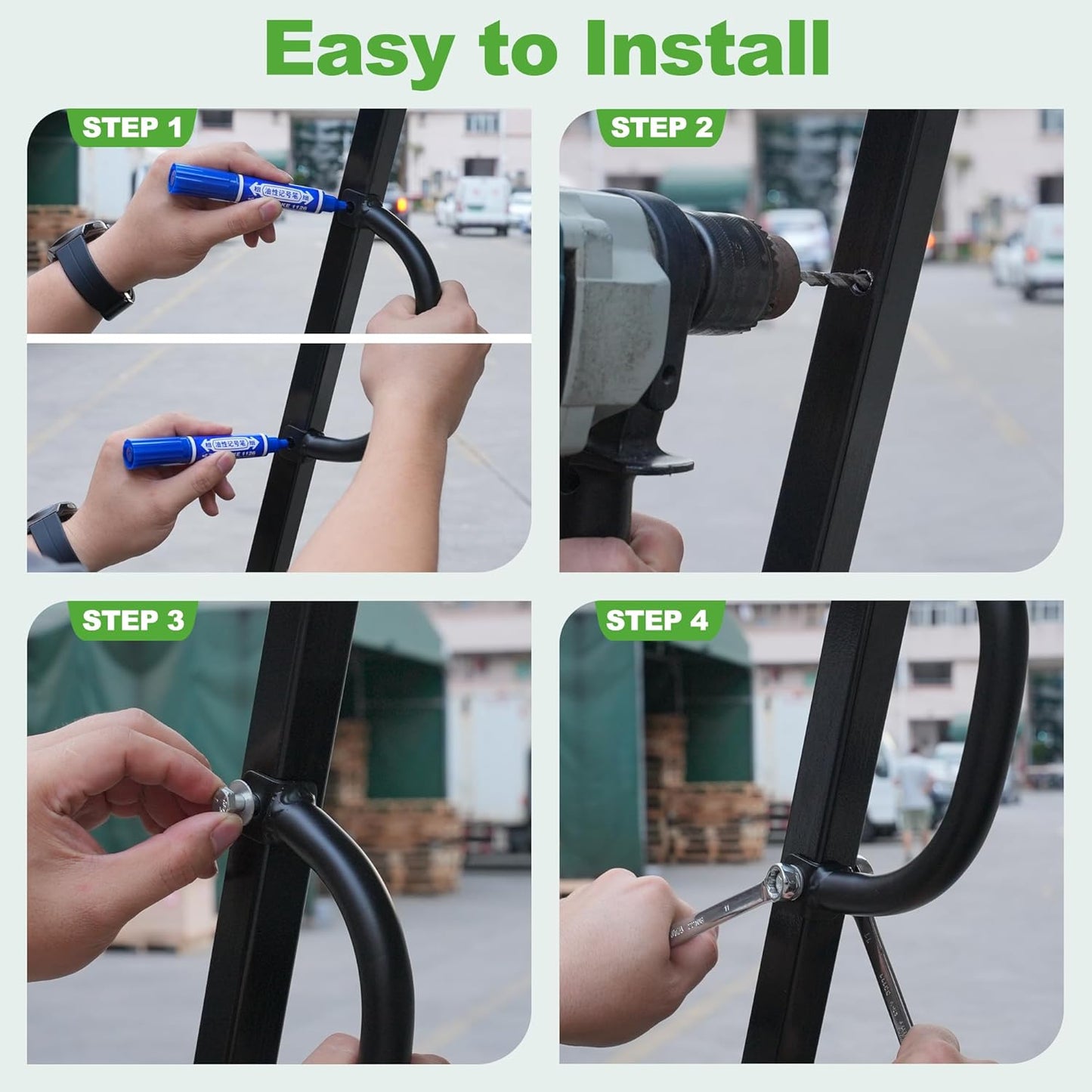 10L0L Universal Golf Cart Grab Handle Roof Struts Handle Universal Compatible with EZGO/Club Car/Yamaha Square Tube Vehicles, Easy Installation, Set of 2