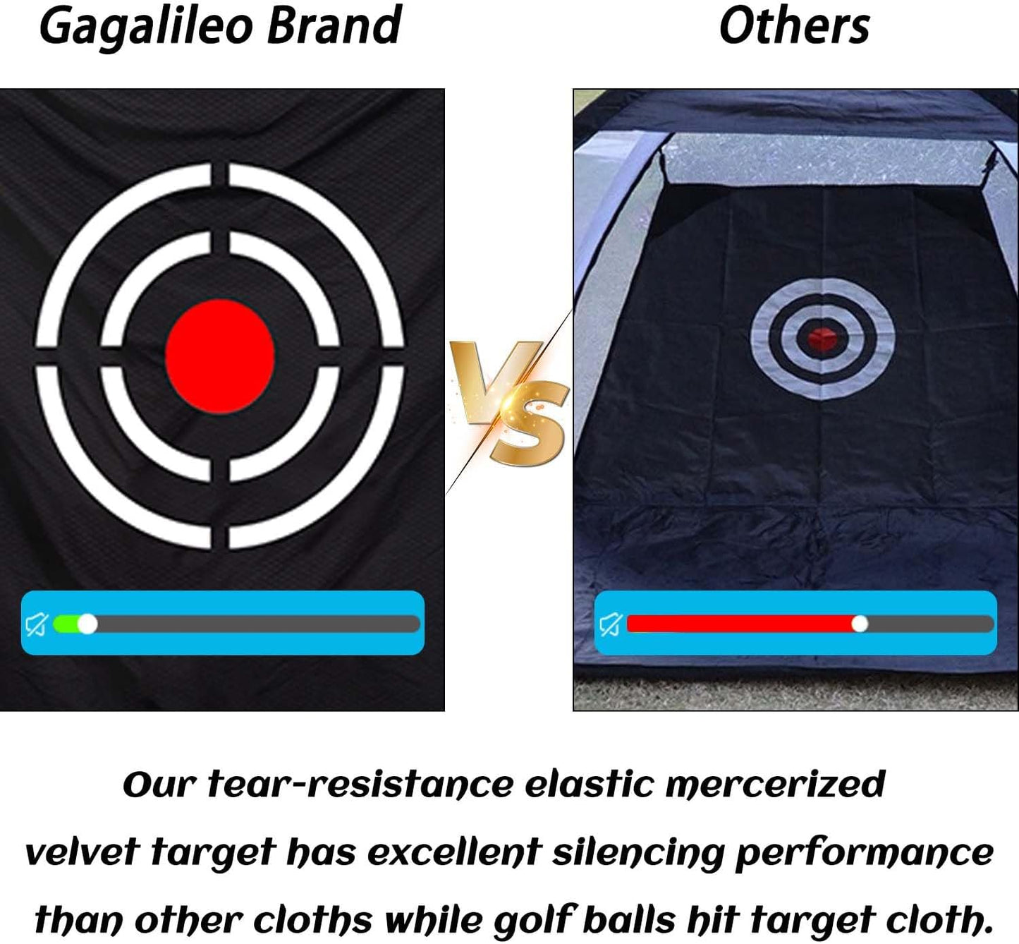 Gagalileo Golf Target Cloth Replacement : Portable Easy Setup with S-Hooks & Ropes, All Golfers Training Accuracy for Backyard & Garage