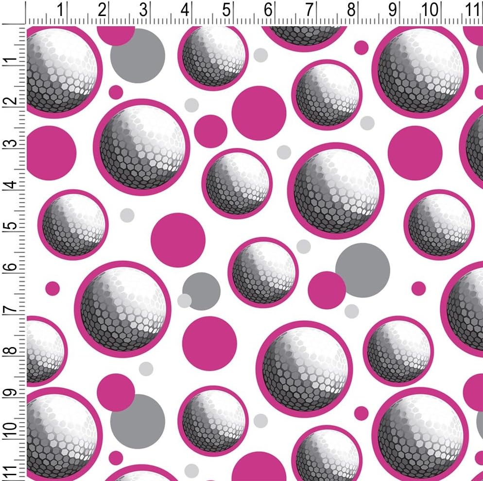 GRAPHICS & MORE Premium Gift Wrap Wrapping Paper Roll Pattern - Golfball Golf Ball Sport - Pink