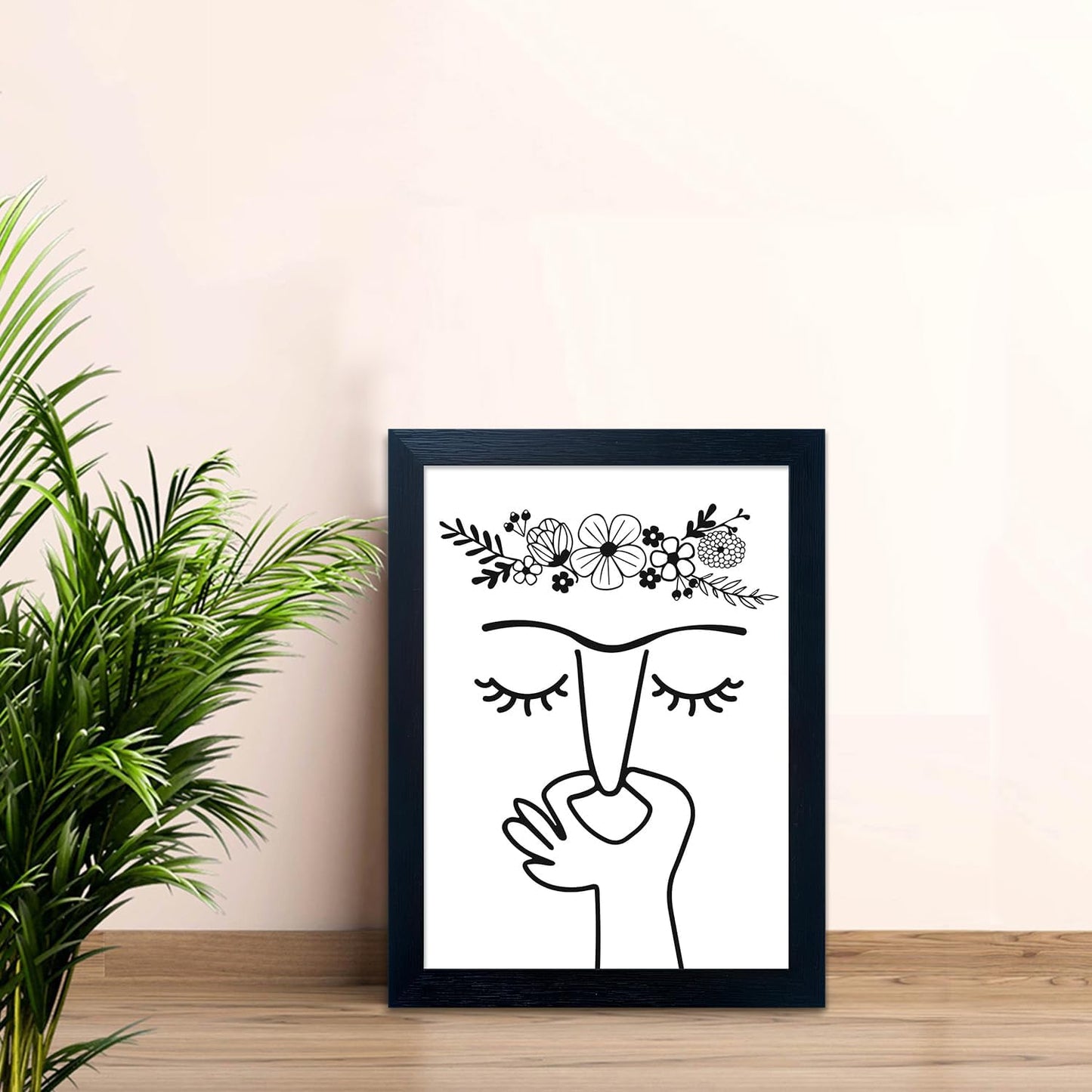 Black and White Bathroom Wall Art - Framed Funny Decor for Guest Toilet - Modern Minimalistic Canvas Print Sign - Humorous Artworks