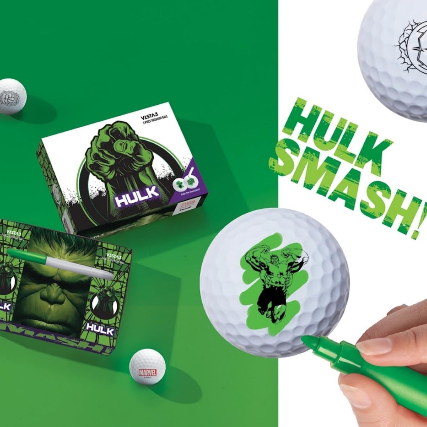 Volvik Vista3 Colored Marker Marvel Golf Balls (One Dozen)