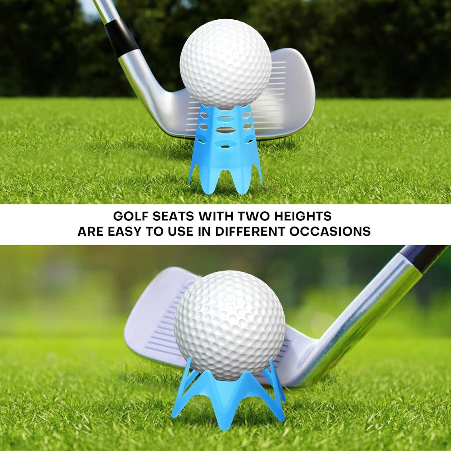 Golf Simulator tees, 24Pcs Plastic Golf Mat Tees for Home, Outdoor or Indoor Golf Tees for Training, Practice Golf tees for Winter Turf and Driving Range, Pack of 12 Tall & 12 Small