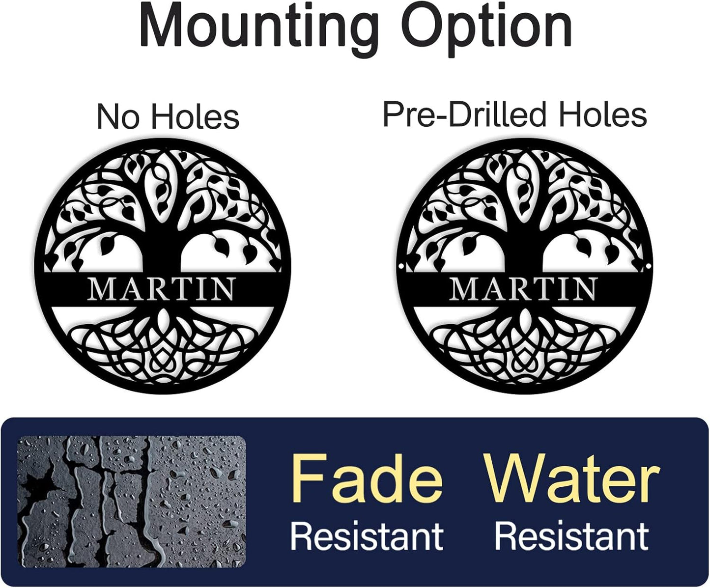 Personalized custom tree of life metal name tags, custom metal name signs, customize gifts for family and friends