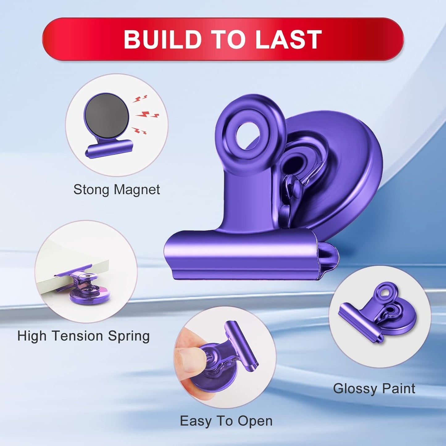 DIYSELF 8 Pack Strong Fridge Magnets, Heavy Duty Refrigerator Magnets, Magnetic Clips for Whiteboard, Office, Photo, Classroom, Locker Decorations for Girls and Kids