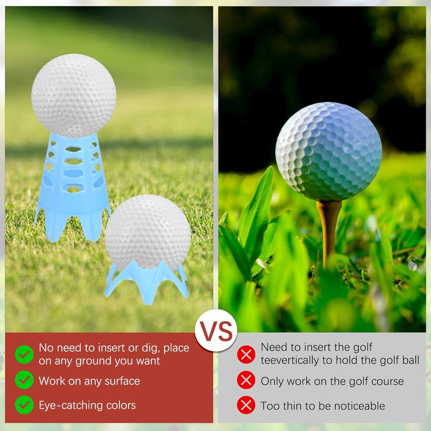 Golf Simulator Tees - Plastic Golf Tees Use for Home & Outdoor & Indoor Driving Range & Winter Turf