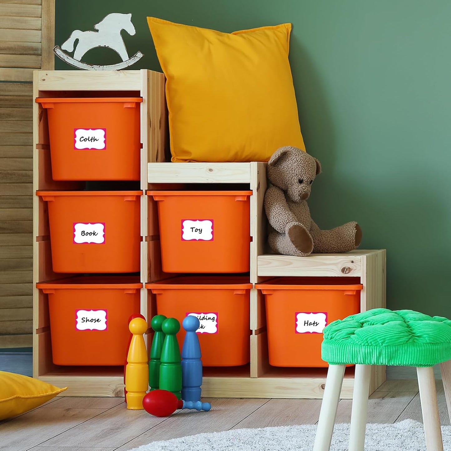 Pink Name Tags,2"x 3" Name Tag Stickers with Pink Border 200 Pcs Adhesive Name Tags Sticker Name Badges Labels for Valentine, School, Office, Home, Party, Conferences