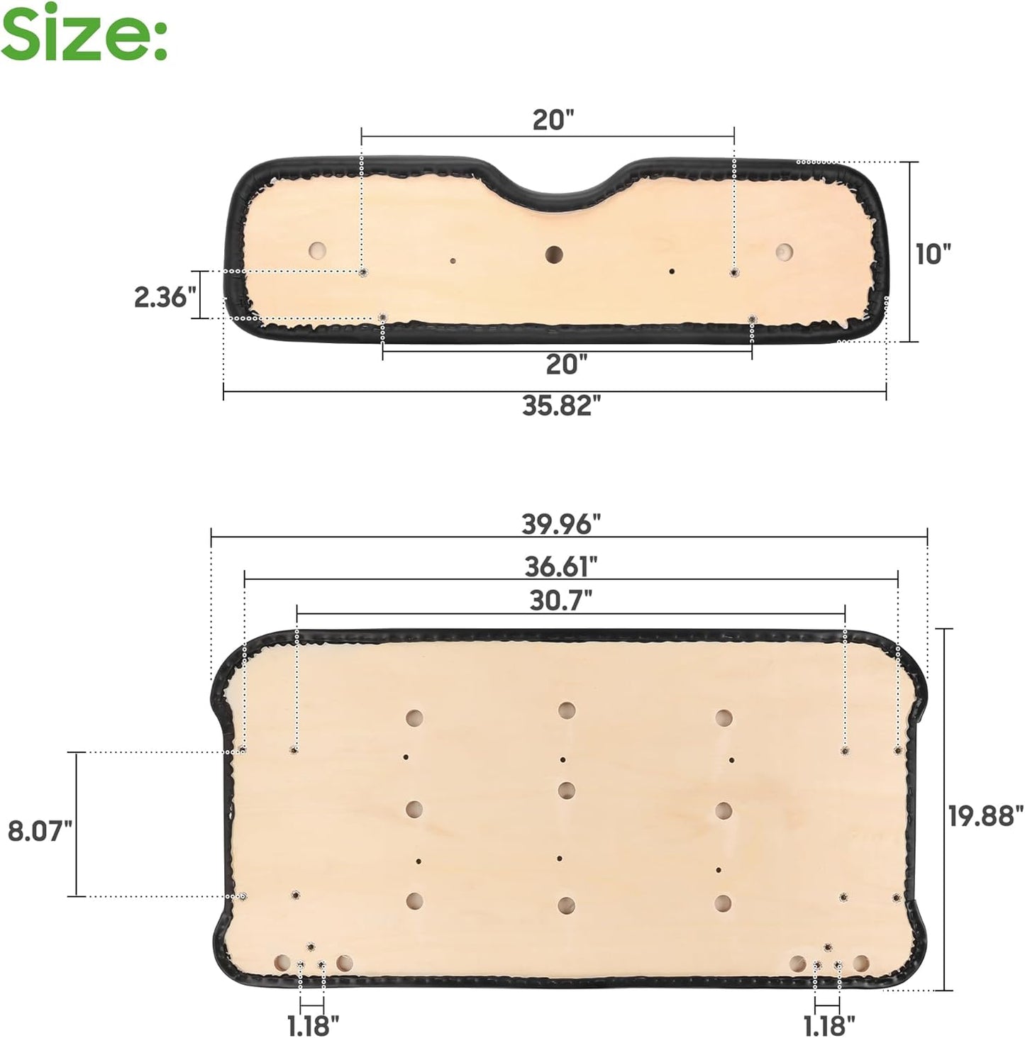 10L0L Golf Cart Front Seat Assembly for EZGO TXT 1994-2013, Factory Style Seat Bottom Cushions & Seat Back Replacement Kit