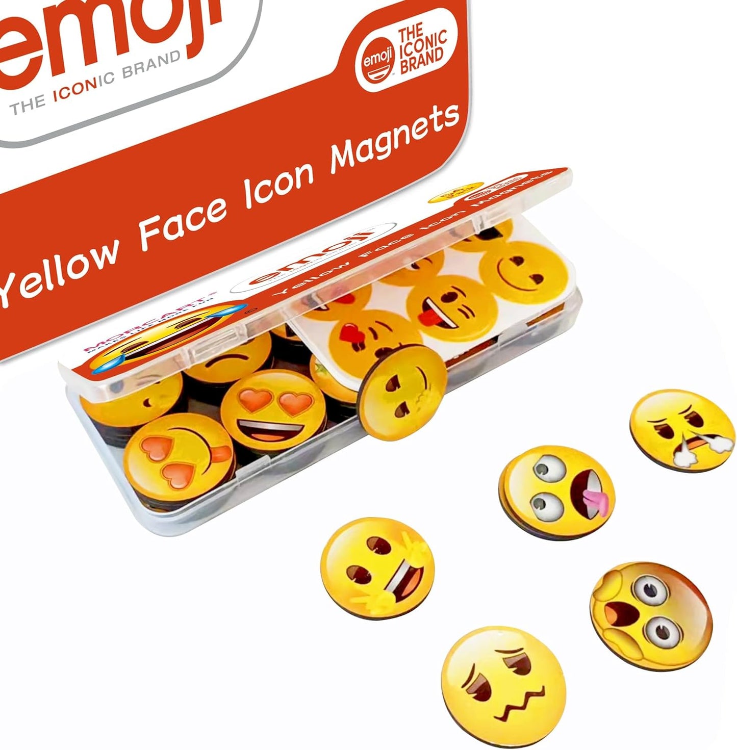 MORCART 54Pcs Emoji Refrigerator Magnets Fridge Magnets for Locker Whiteboard Decorative Magnets - Cute Funny Magnets for School Home Kitchen Office Gift for Teacher Family and Friend
