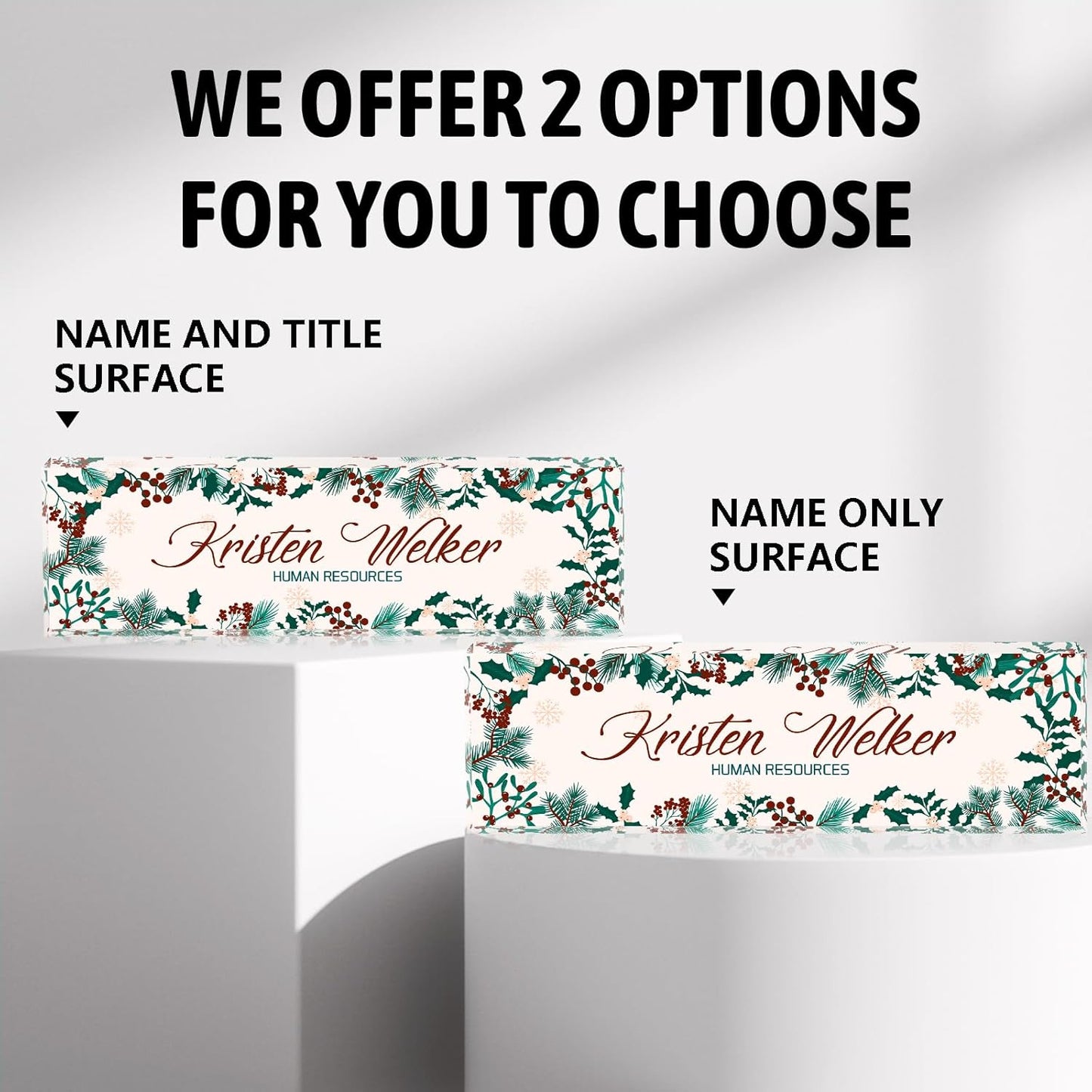 Personalized Name Plate for Desk Custom Acrylic Desk Name Plate Custom Employee Appreciation Gifts Office Gifts for Women, Men, Boss, Coworkers, Teacher, Nurse (Holly)