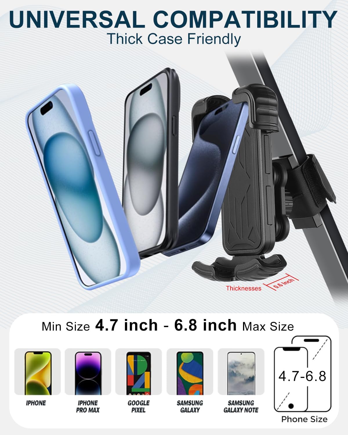 Magnetic Golf Cart Phone Holder Mount with Vibration Dampener & Ultra-Strength Neodymium N52 Magnets for EZGO/Club Car/Yamaha/ICON, Golf Cart Phone Caddy for iPhone/Galaxy/Google Pixel