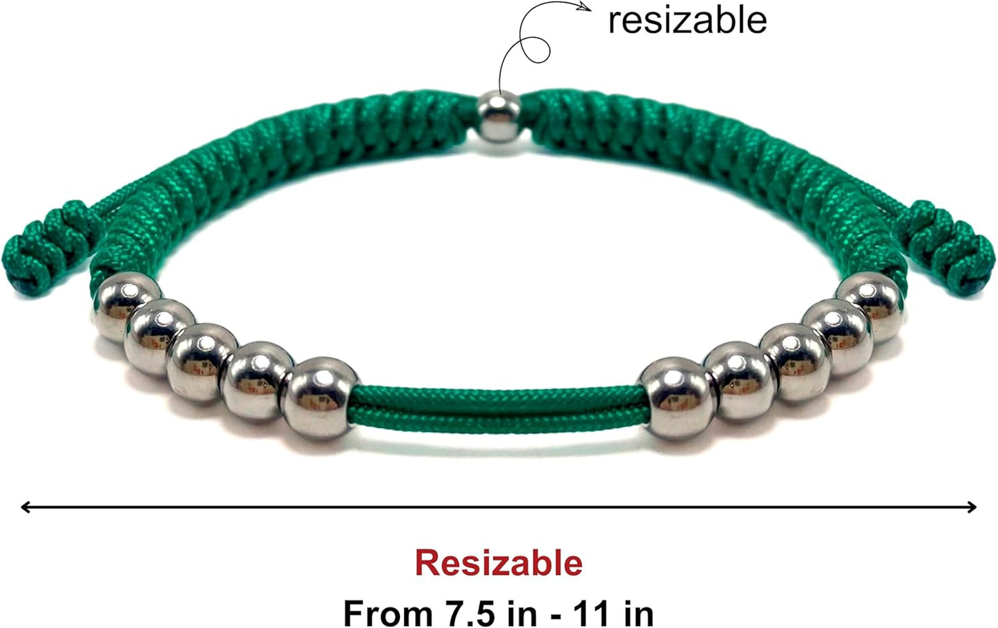 LAMIBEE Premium Golf Stainless Steel 10 Bead Score Counter Bracelet, Golf Stroke Count Bracelet, Resizable Easy Adjust Golf Round Scoring Tracker, Durable Stylish Golf Accessory