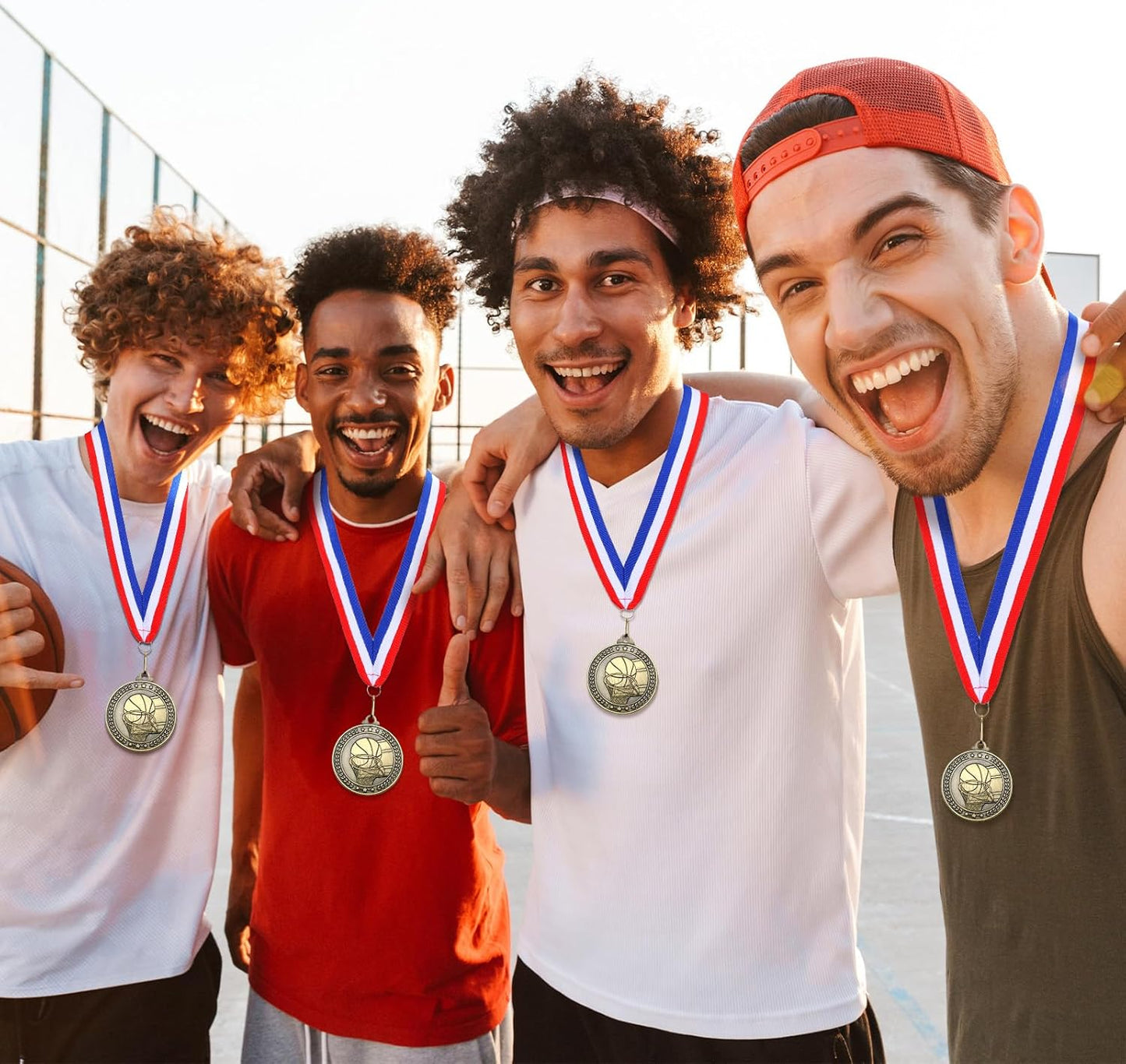 Remuuly 30 Pcs Gold Medals Bulk 2'' Basketball Soccer Baseball Volleyball Football Lacrosse Kickball Cheer Bowling Trophy Medals for Awards for Sports Participation Winner Gift