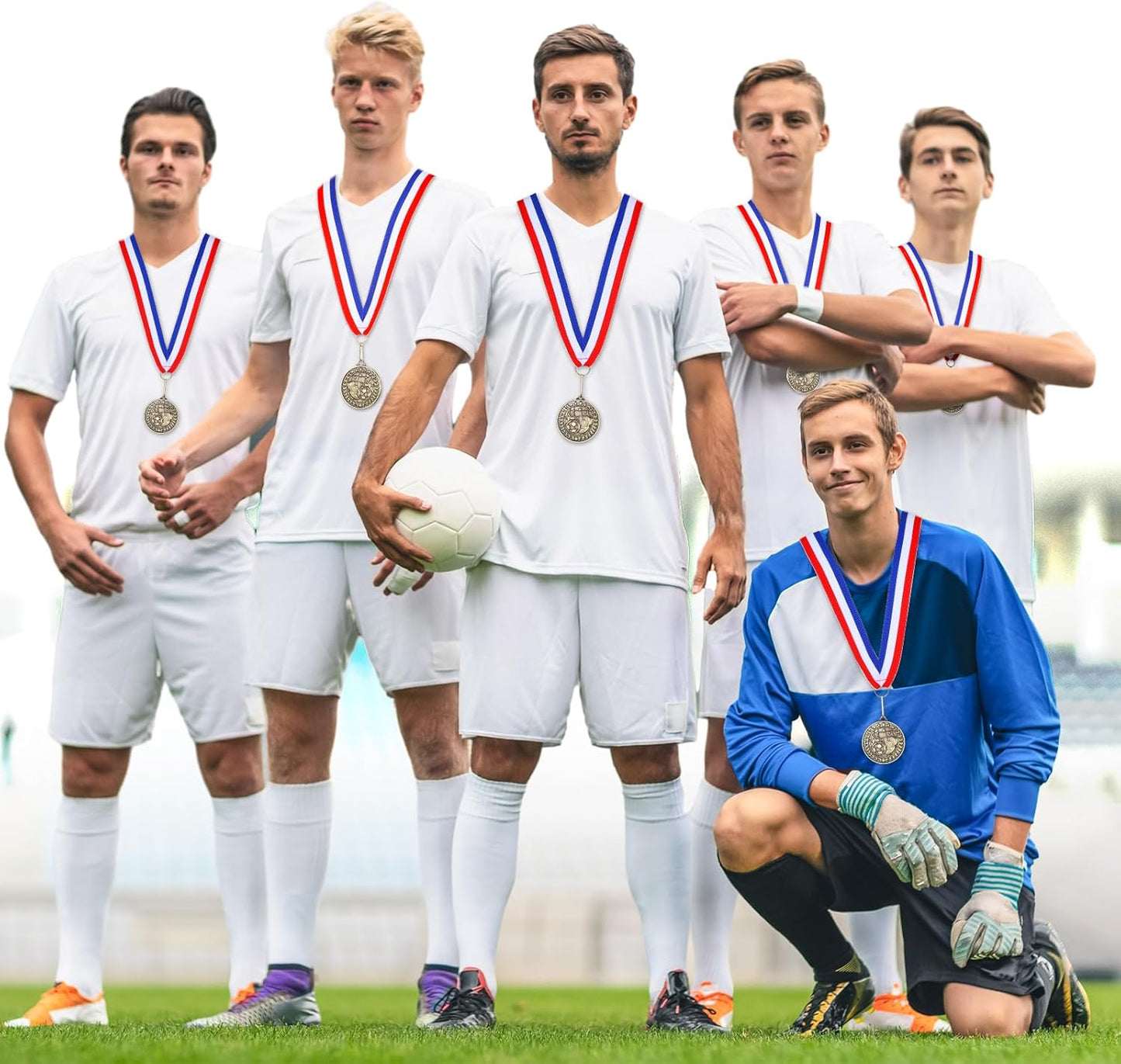 Remuuly 30 Pcs Gold Medals Bulk 2'' Basketball Soccer Baseball Volleyball Football Lacrosse Kickball Cheer Bowling Trophy Medals for Awards for Sports Participation Winner Gift