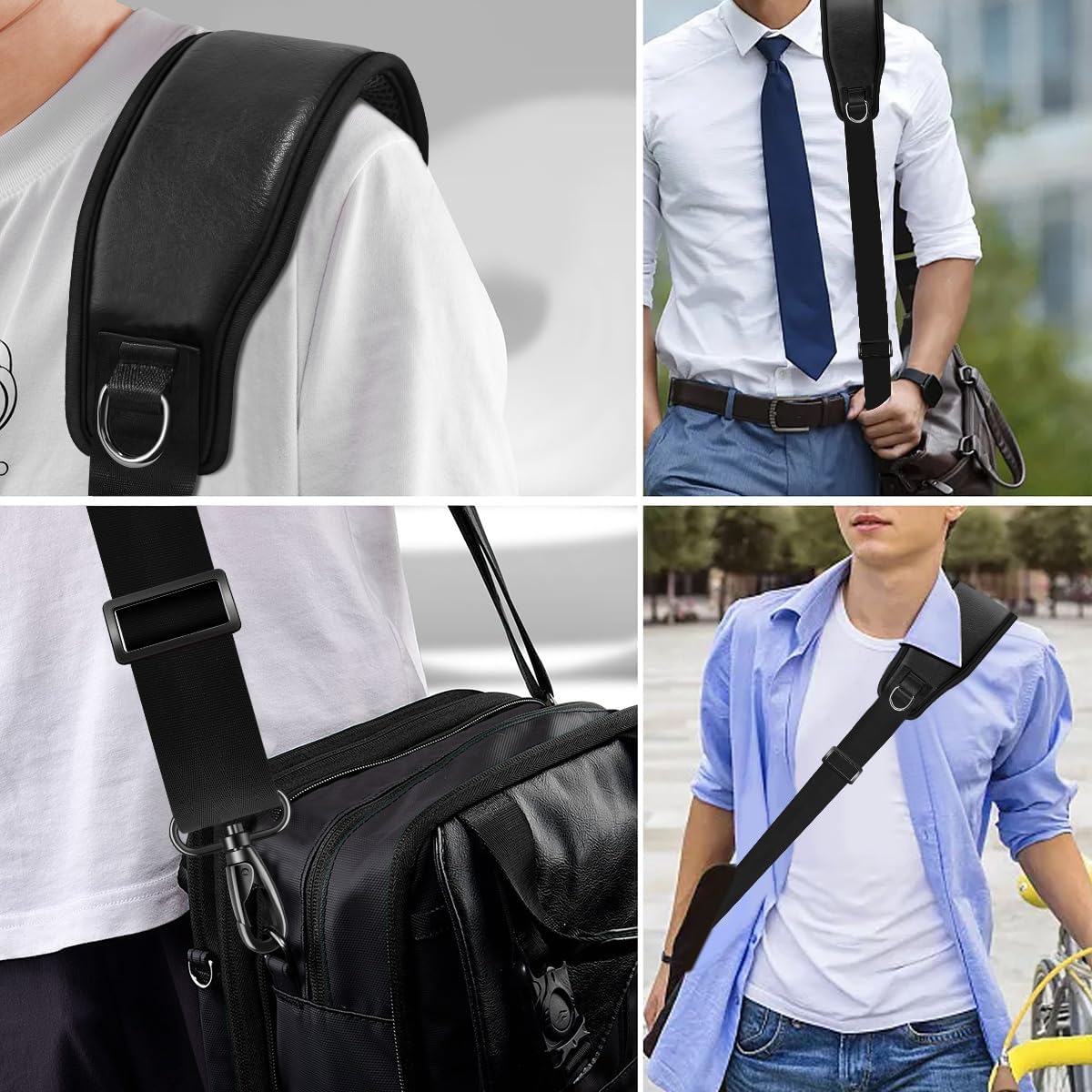 ZINZ 77 inch Bag Shoulder Strap with Ultra Cushion Breathable Pad, Durable Strap with Double Adjustable Buckles for Bags