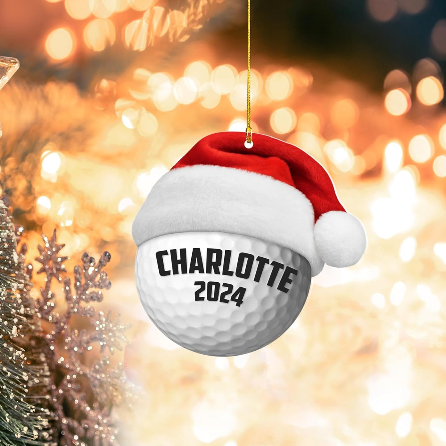 Personalized Golf Ornaments for Christmas Tree 2025 Custom Golf Christmas Ornament Golfing Bag Ornament Sports Golf Cart Ornaments Gift for Golfer Bag Golfing Lovers Hanging Decoration (G29)