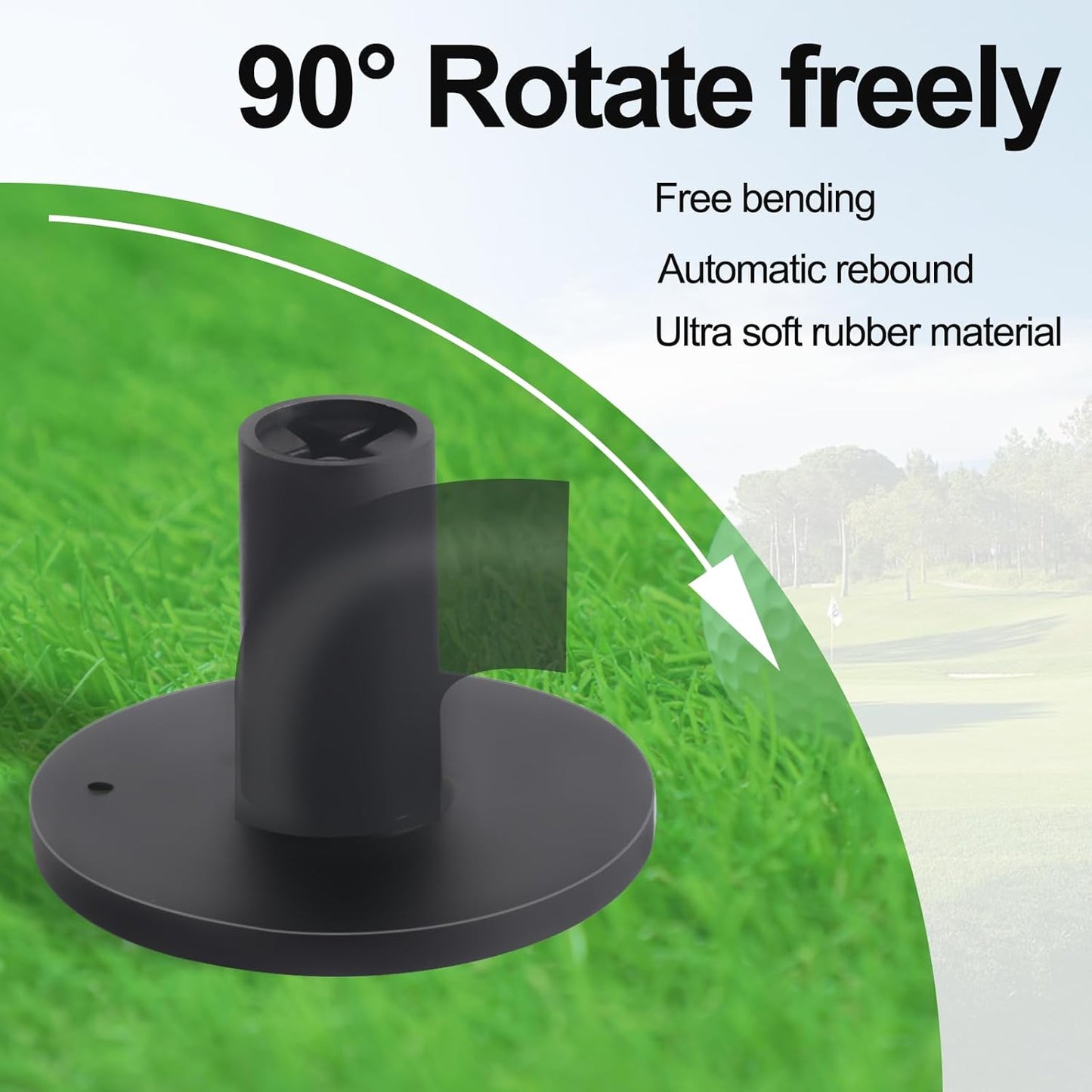 Rubber Golf Tees for Mats Adjustable Height Golf Simulator Tees, Indoor Outdoor Practice, Non-Slip Golf Mat Tees with Holder, Compatible with Driving Range & Golf Simulators