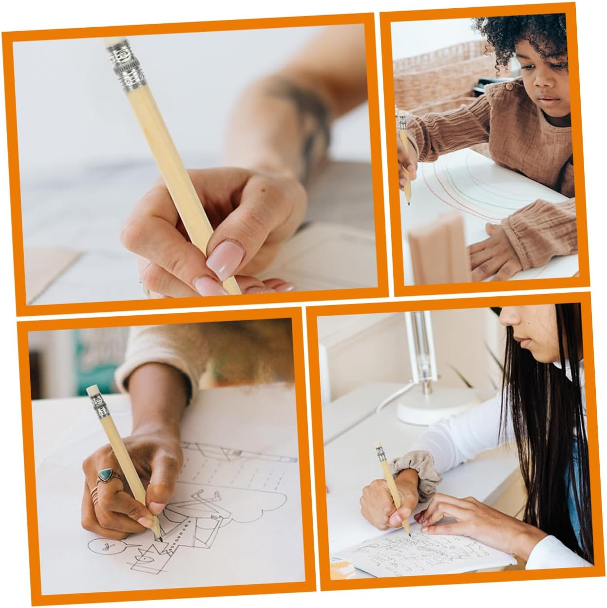 VILLCASE 100pcs Half Pencils Eraser Short Writing Pencils Mini Golf Bulk for Artists