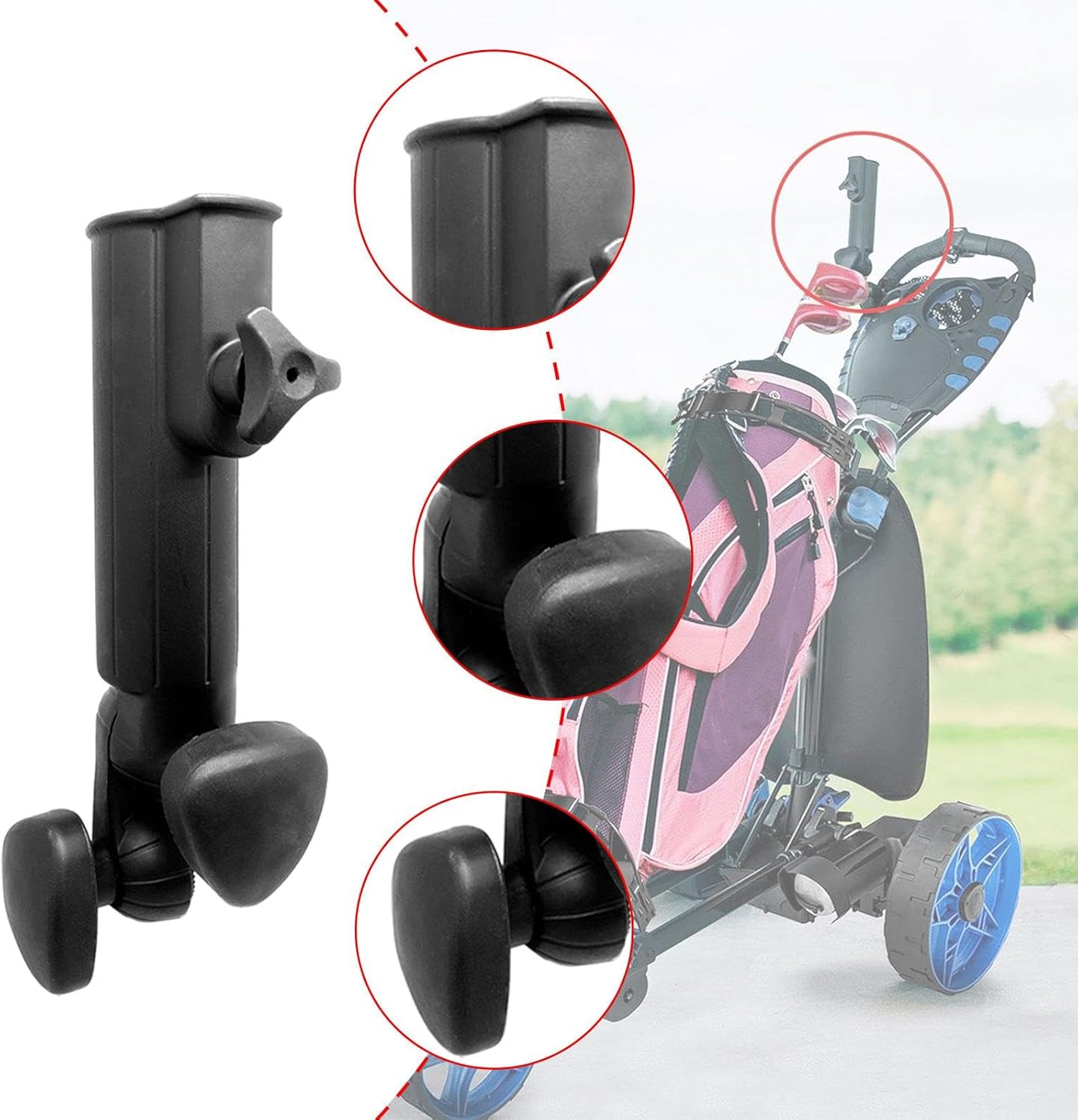Golf Umbrella Holder, Clamp Trolley Attachment,Golf Equipment, Lightweight Mount Support Stand for Bike Trolley Push Cart