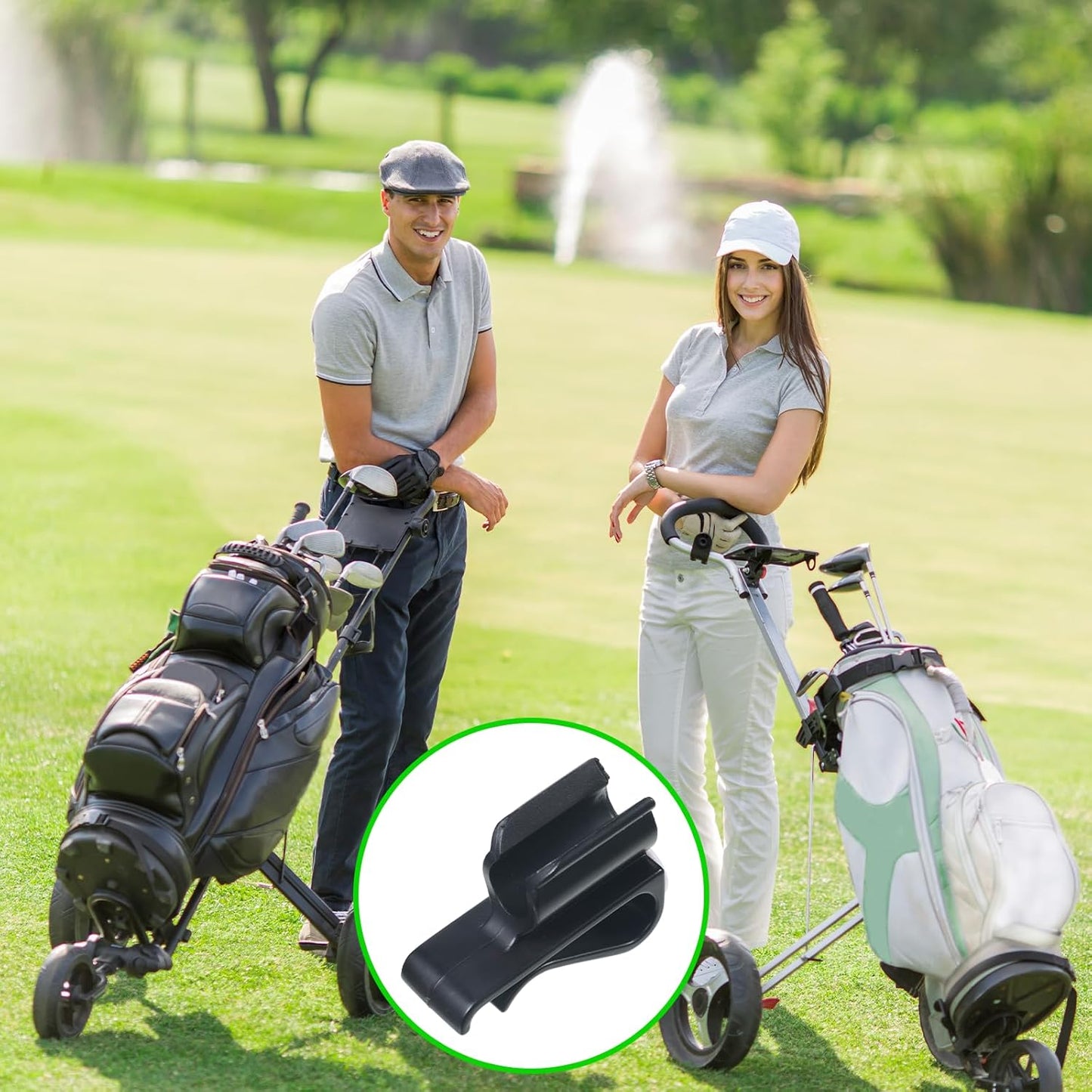 2Pcs Black Golf Putter Clip, Putter Clip Holder for The Golf Bag Club Clips On Clamp Holder Organizer Pen Holders for Outside Bags Value Durable Plastic Accessories for Men Women Golfer