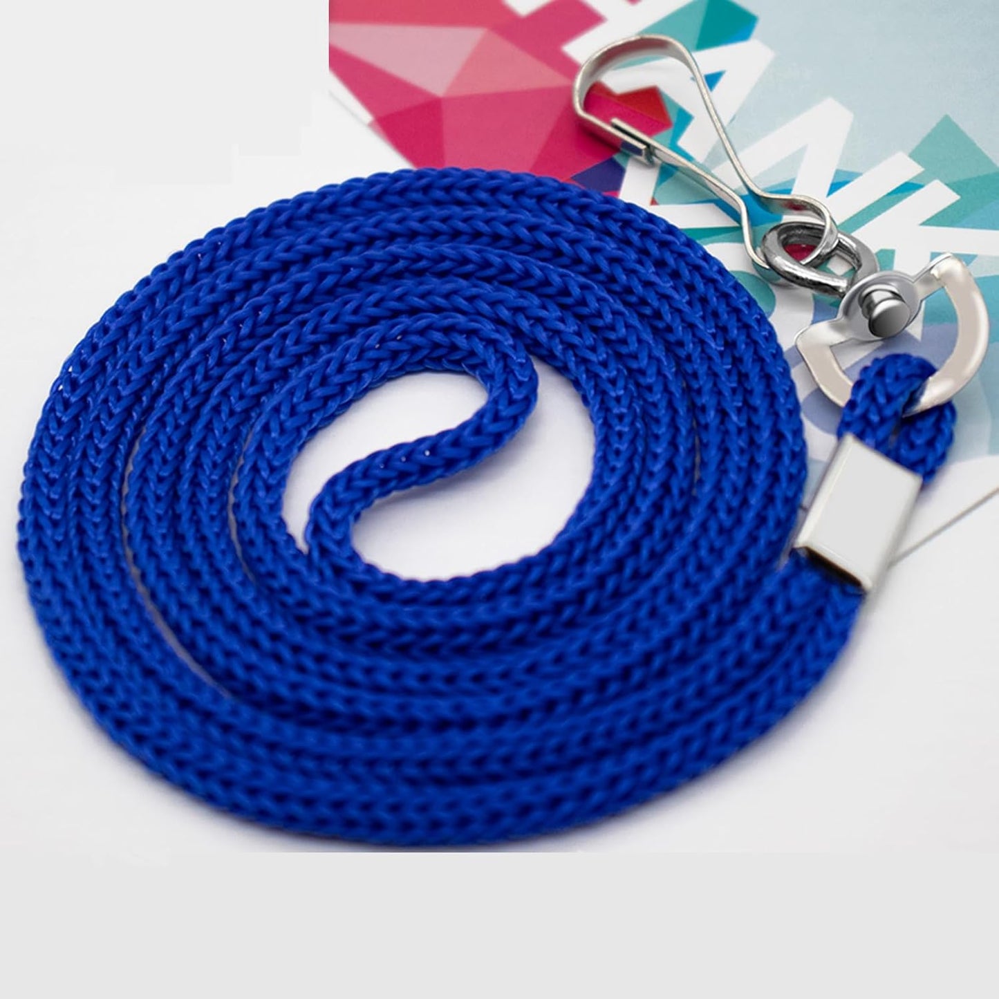 120 Pcs Blue Lanyards Premium Bulk Lanyards Round 36" with Swivel J Hook for ID Name Badge Holder, VIP, School, Kids, Coach, Conference, Festival and Hang Keys