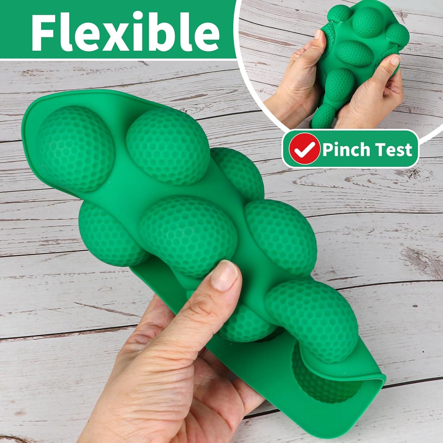 Golf Ball Cake Pop Mold, 2 Pack Golf Ball Chocolate Molds, 12-Cavity 3D Golf Ball Silicone Mold for Cupcake Decorations, Hot Chocolate Bomb, Candy (Green)