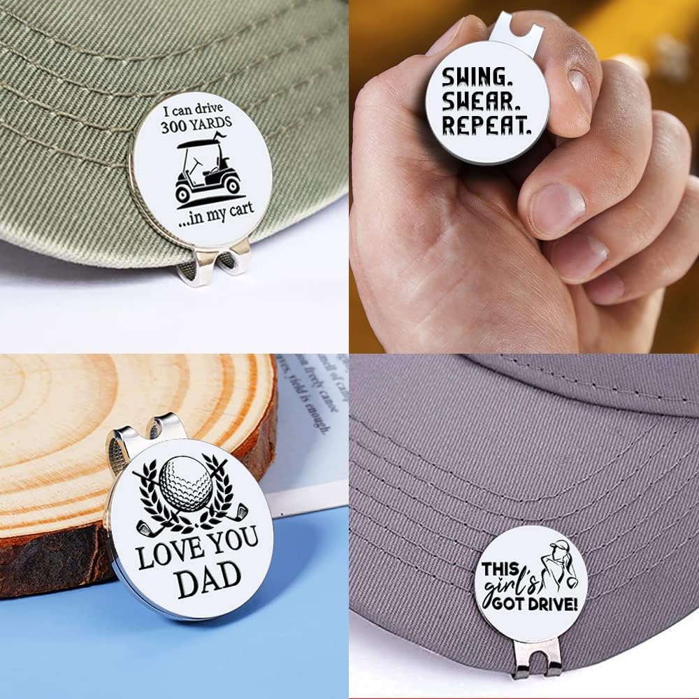 Strong Woman Golfer Ball Marker with Magnetic Hat Clip, Funny Golf Accessories Gifts for Proud Women, Novelty Birthday Gifts for Women Golfer Fan