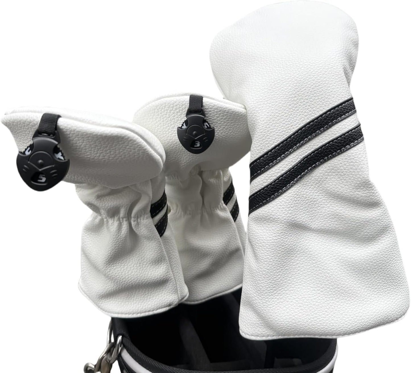 Golf Club Covers Headcovers Set for Driver and Woods Soft Faux Leather Golf Accessories for Men Women Golfer Gifts Set Golf Club Protective Case 1 3 5 H or Set for 1 3 5 Woods