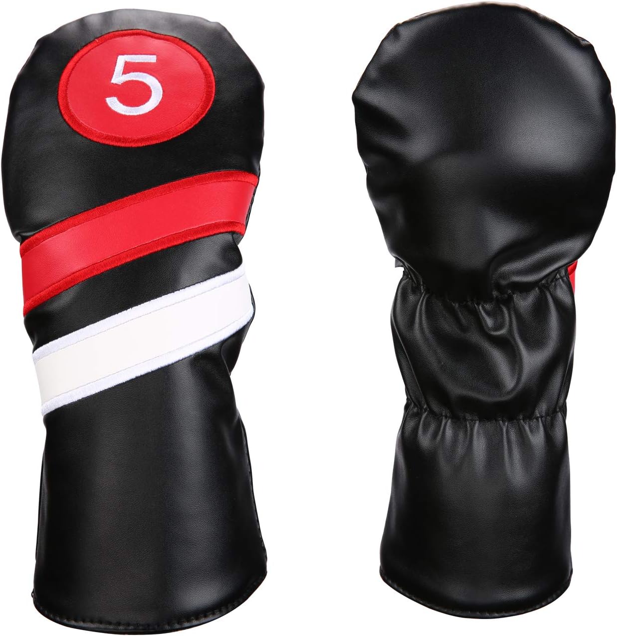 Golf Head Covers 3pcs Set, Driver Fairway Wood Headcovers, Vintage PU Headcovers for Golf Club
