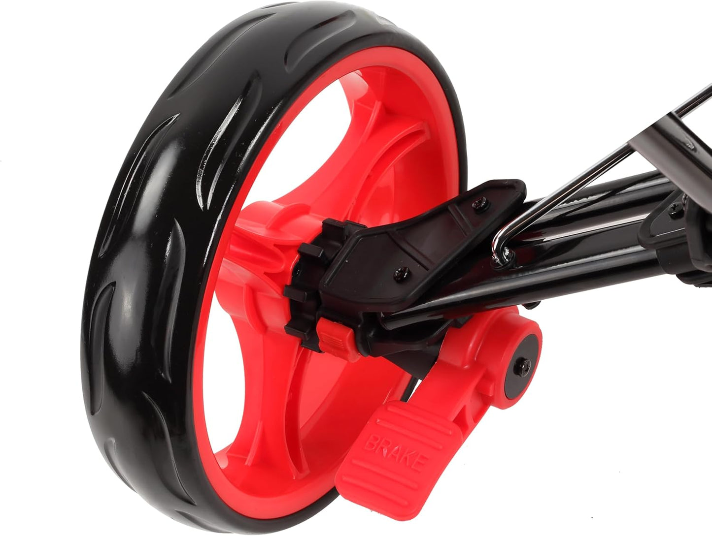 Folding Golf Push Cart 4 Wheel with Foot Brake – 1-Second Open & Close Golf Bag Cart, Adjustable Handle, Ball-Bearing Wheels, Lightweight Aluminum Frame, Umbrella Holder Included